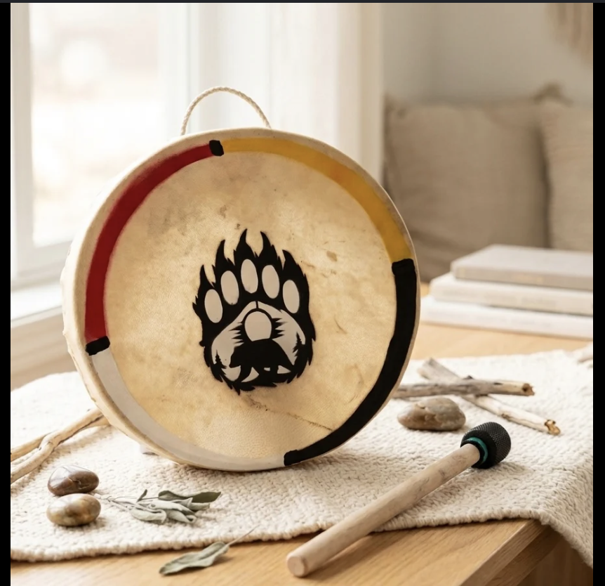 Paint your own drum! Workshop coming up, all materials included, along with a vegan drum.