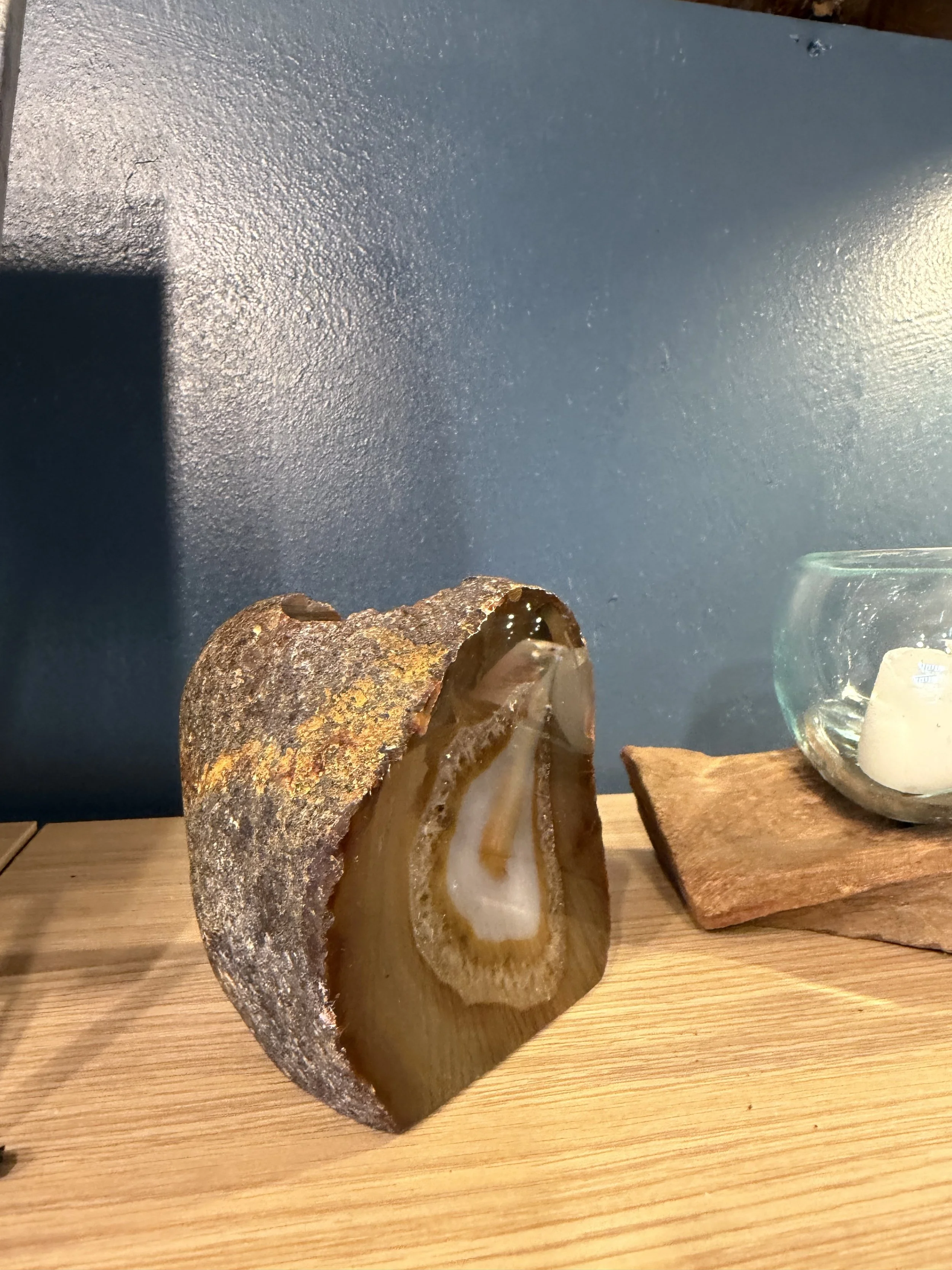 Natural Agate Tea Light Candle Holder