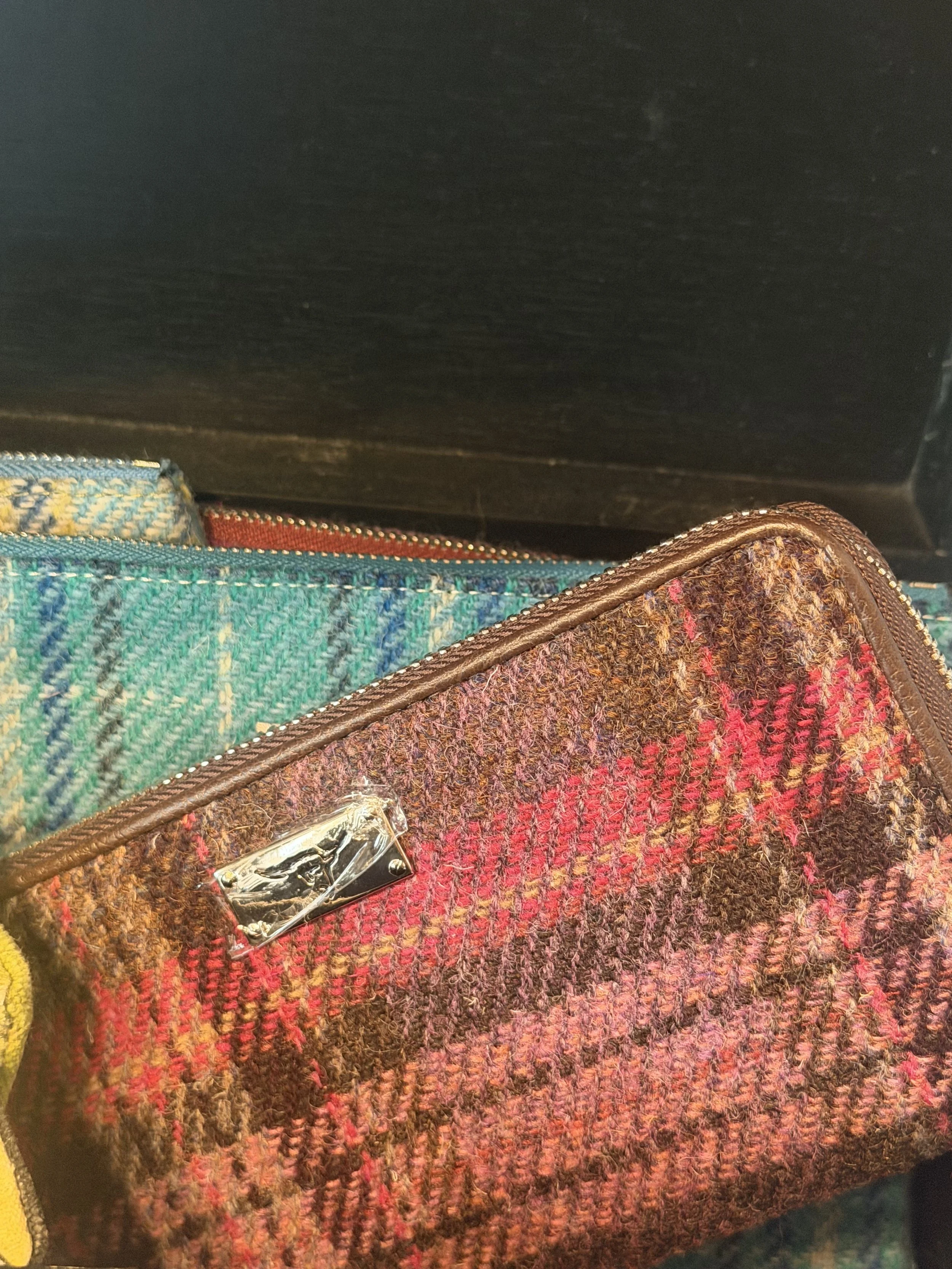 Genuine Harris Tweed® Full-Size Wallet – Pink & Purple Tartan