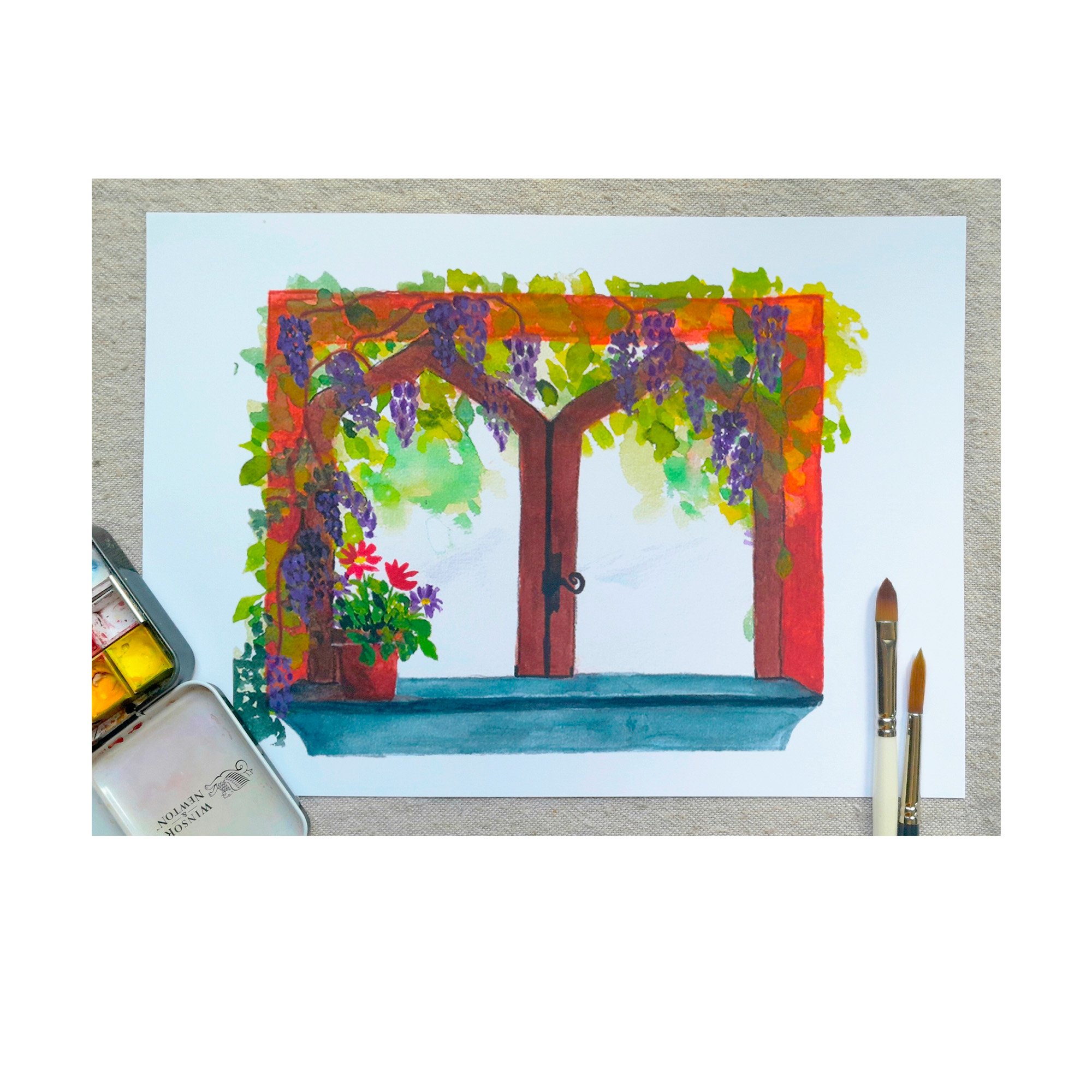 Tirage d'art Fenêtre fleurie