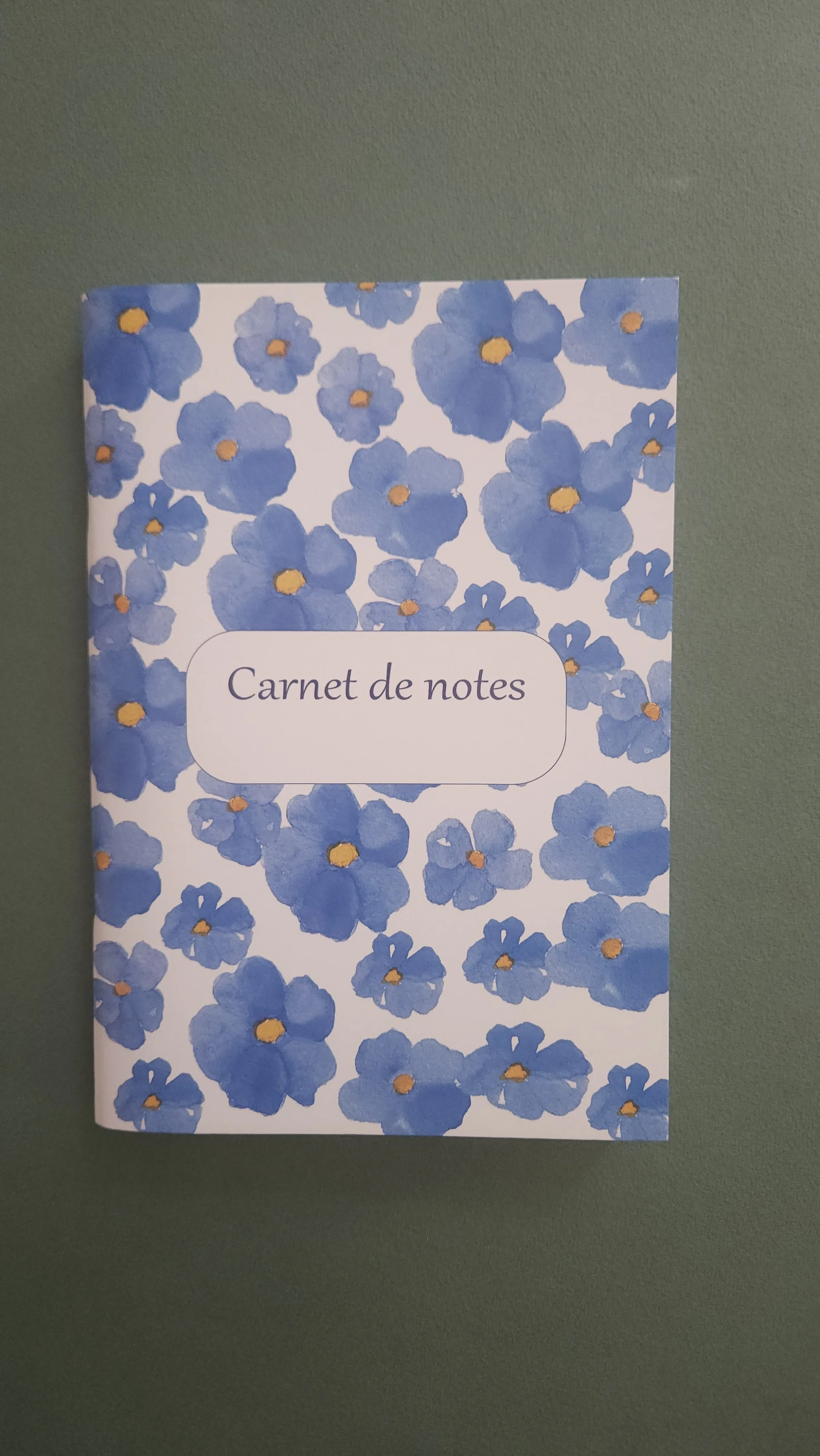 Carnet ligné fleurs bleu