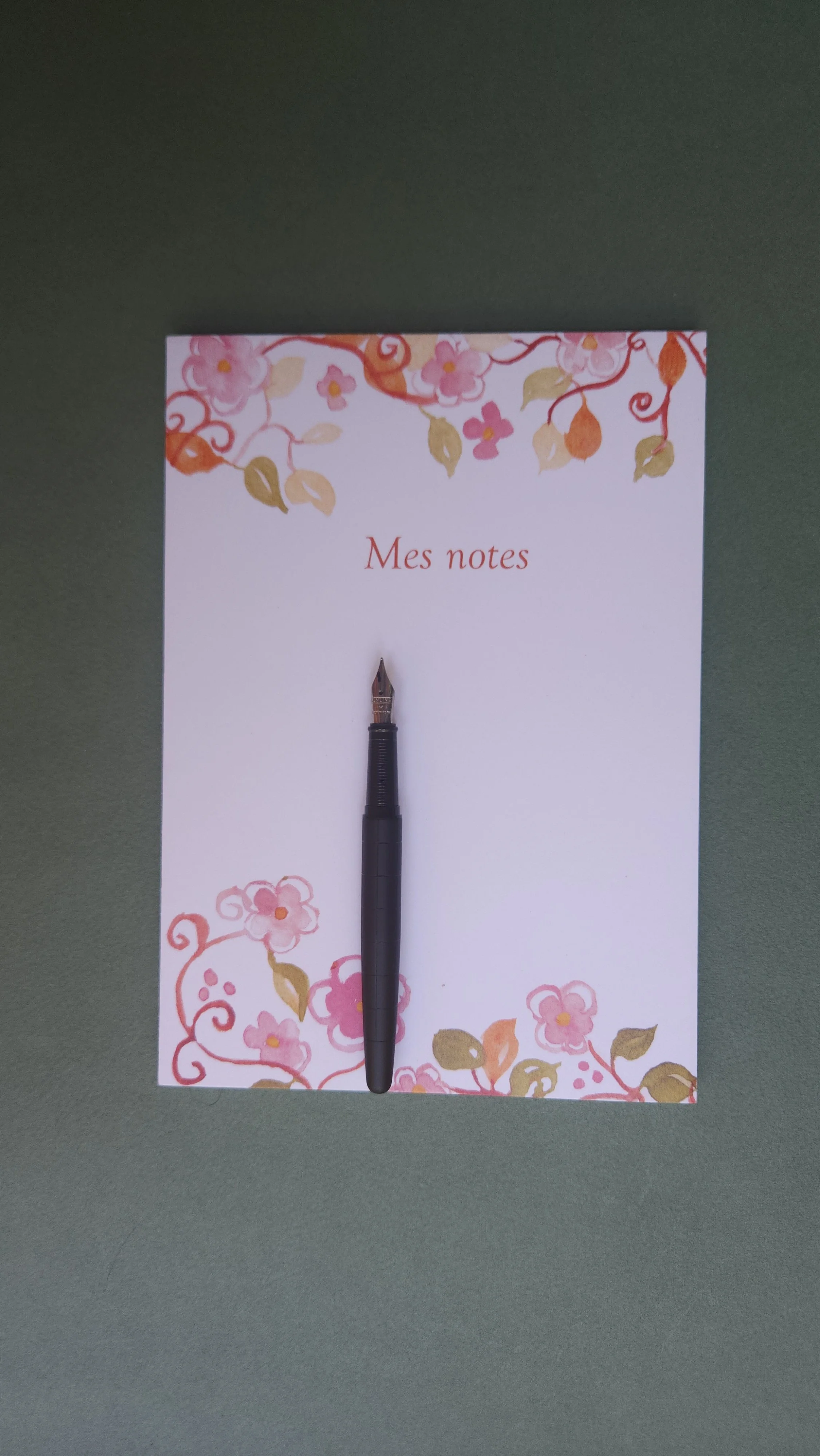 Bloc-notes fleurs rose