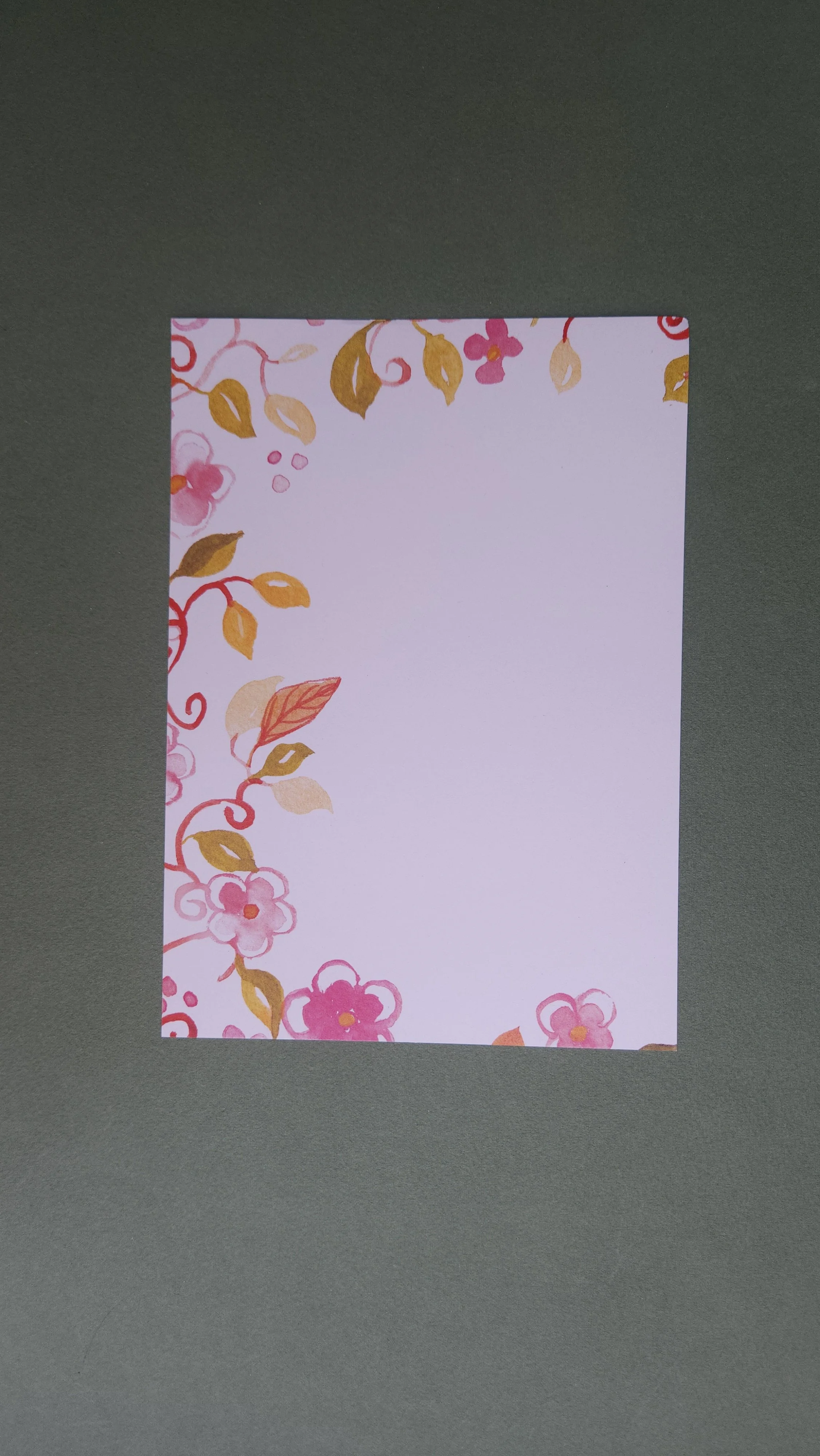 Papier à lettre fleurs rose