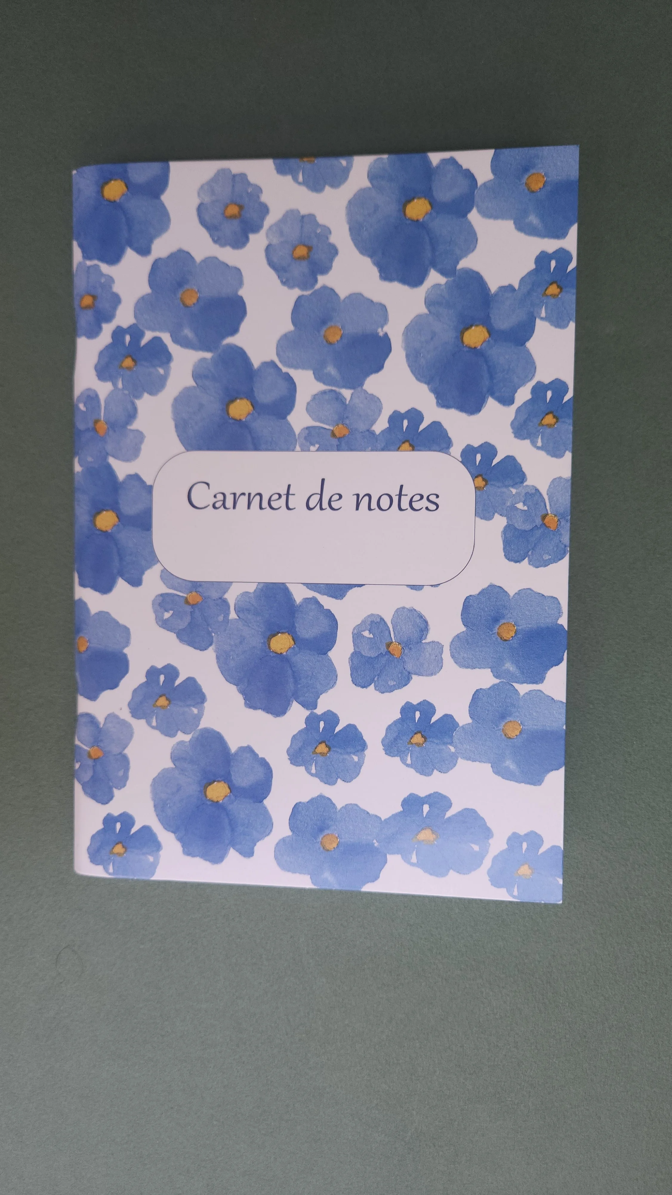 Carnet à points fleurs bleu