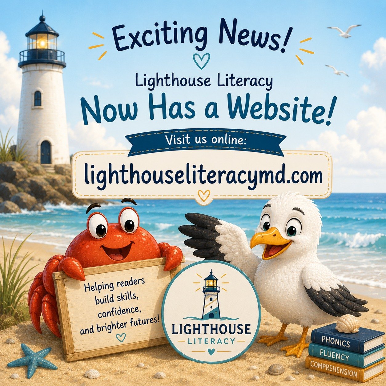 Check out our new website to learn about Lighthouse Literacy and how we help growing minds learn to read. 🧠📚

lighthouseliteracymd.com