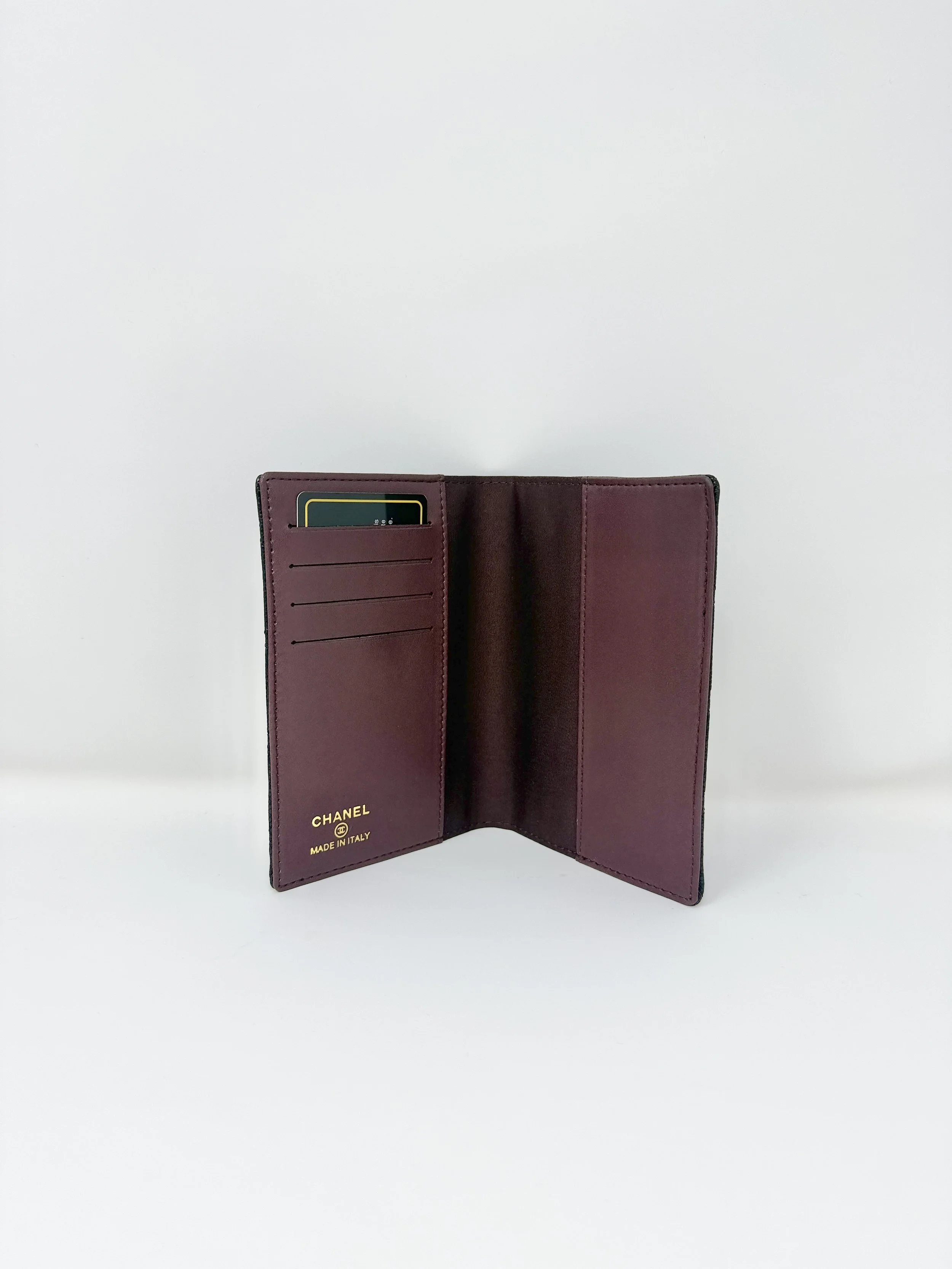 CHANEL CC Logo Black Matelasse Quilted Caviar Skin Passport Holder (VIP Gift) Elite Gift House