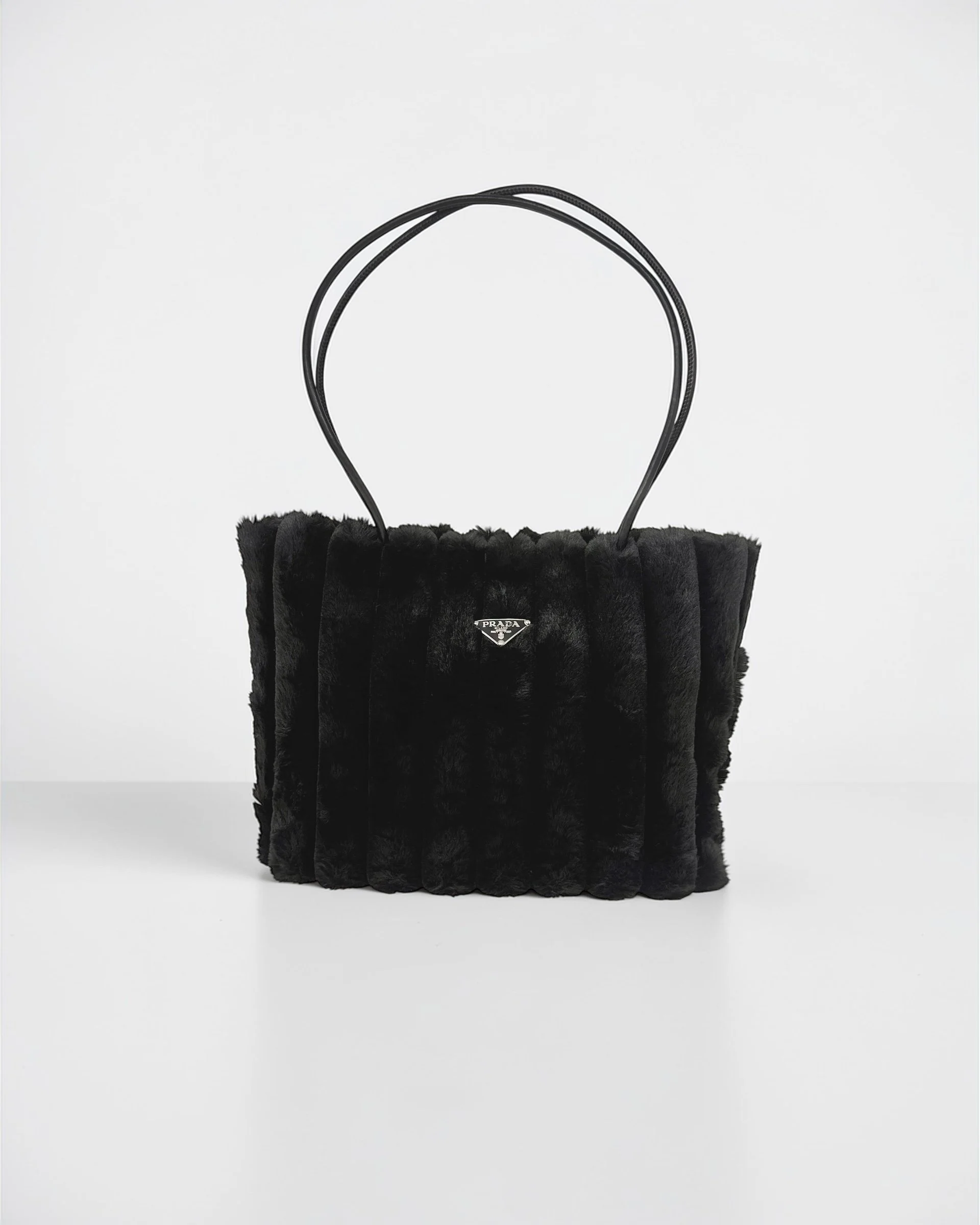 PRADA Beauty VIP Gift - Faux Fur Pleated Tote Bag Makeup Bag (VIP Gift) Shoulder Handbag