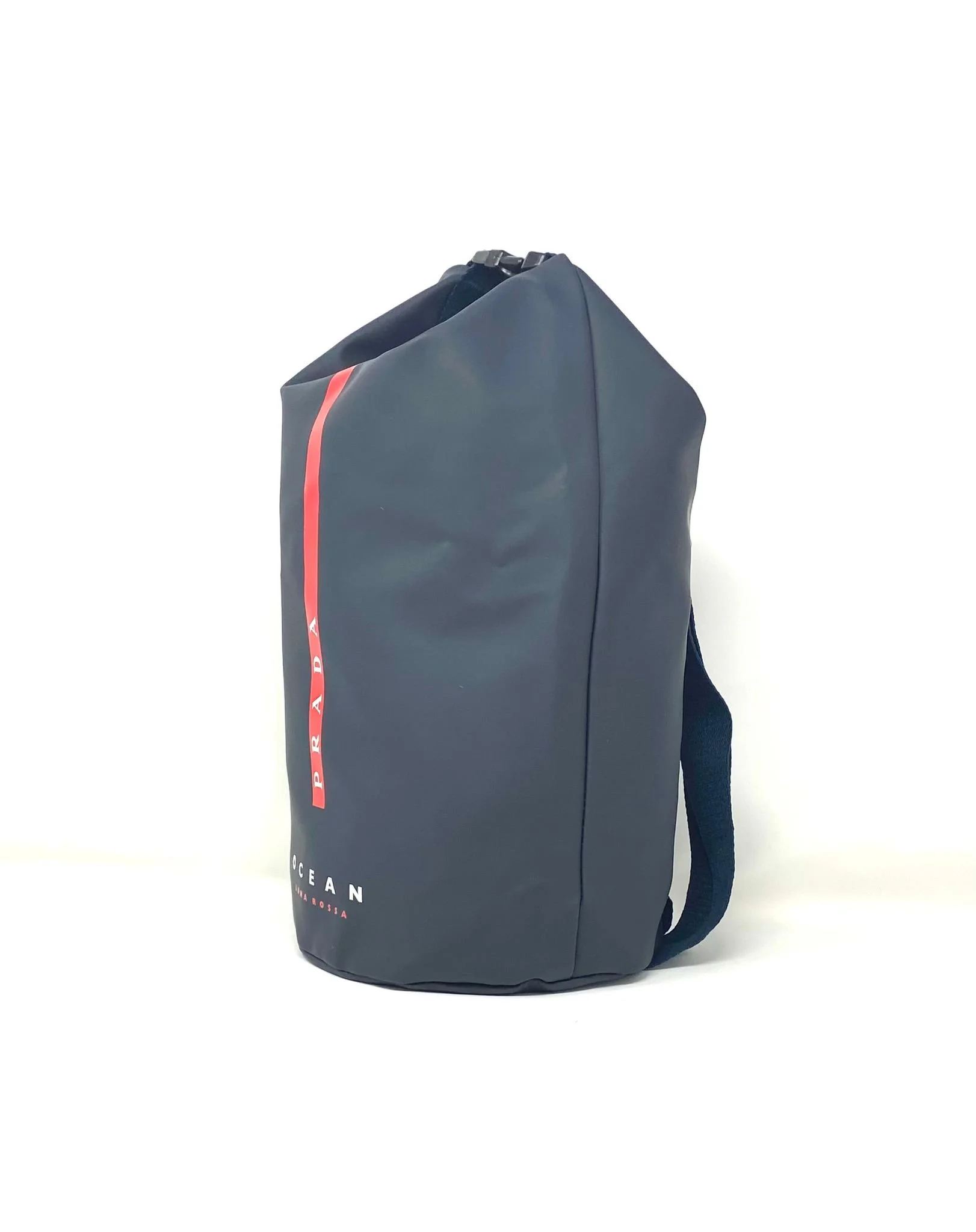 Prada Beauty Ocean Luna Rossa Waterproof Roll Top Dry Bag Backpack Black/Navy (VIP Gift)