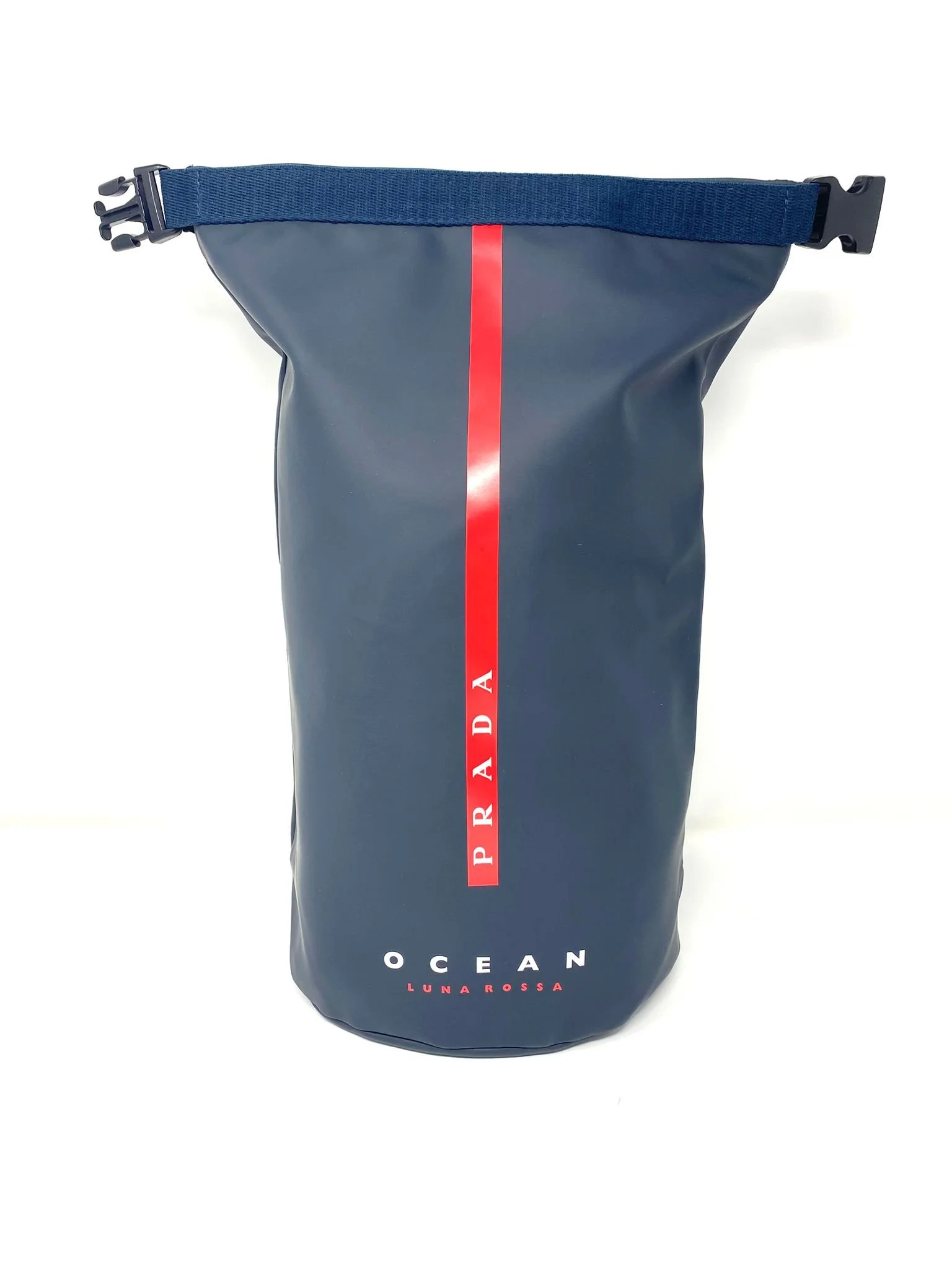 Prada Beauty Ocean Luna Rossa Waterproof Roll Top Dry Bag Backpack Black/Navy (VIP Gift)