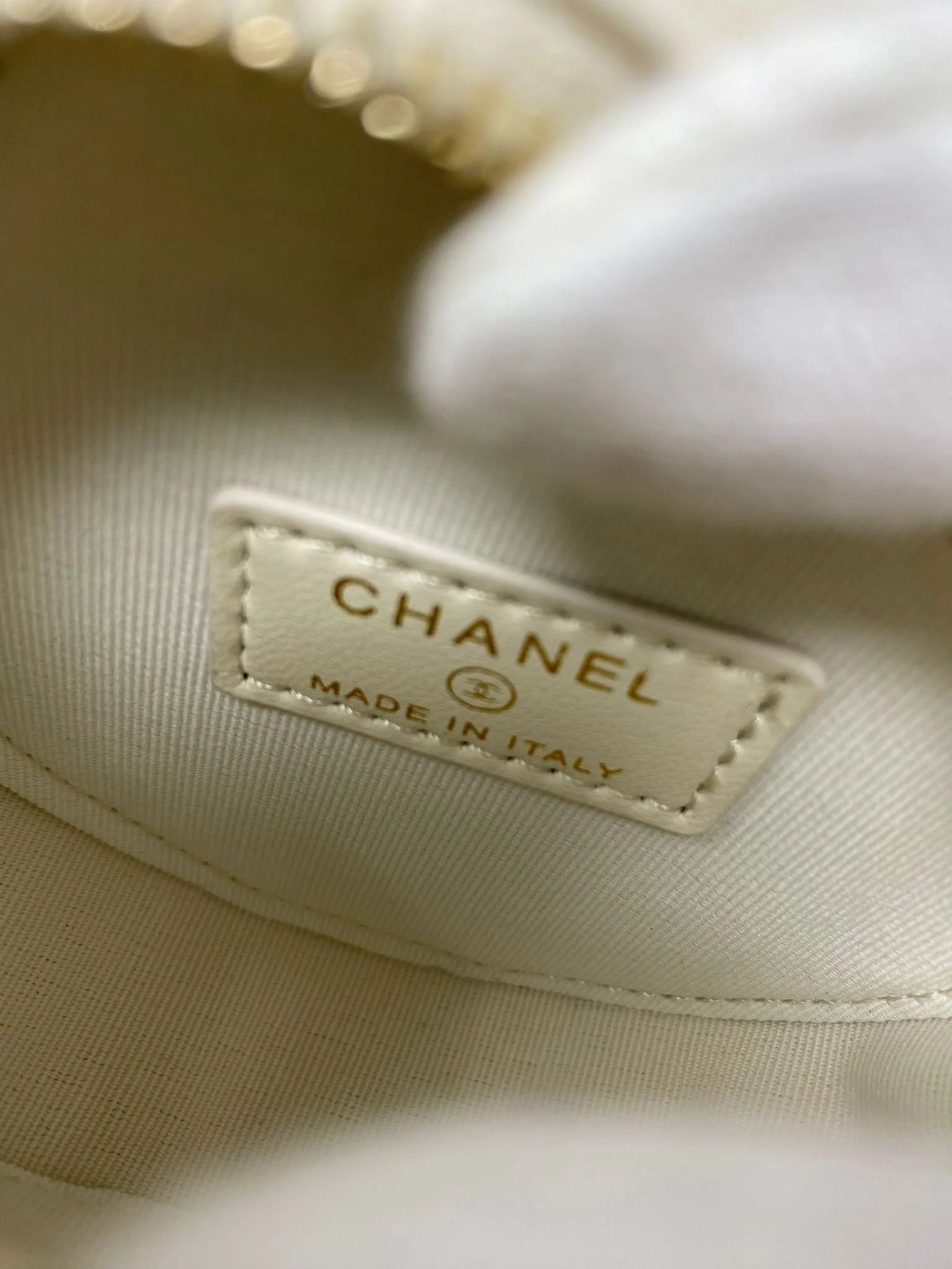 CHANEL Leather & Tweed CC Makeup Bag Vanity Chain (Rare VIP Gift) Mini Cosmetic Bag, with Logo Pouch & Box - Made in Italy