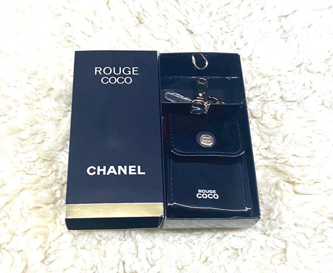 CHANEL Rouge Coco Black Lipstick Pouch/Earbuds Case Limited Edition New with Box (VIP Gift)