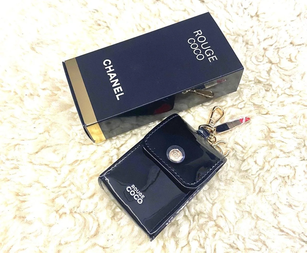 CHANEL Rouge Coco Black Lipstick Pouch/Earbuds Case Limited Edition New with Box (VIP Gift)