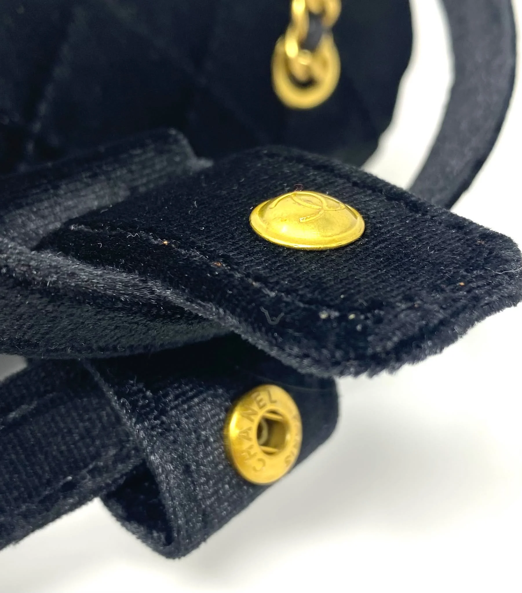 CHANEL Beauty Black Velvet Matelassé Quilted Cylinder Bag on Chain with Box (VIP Gift) Made in Italy
