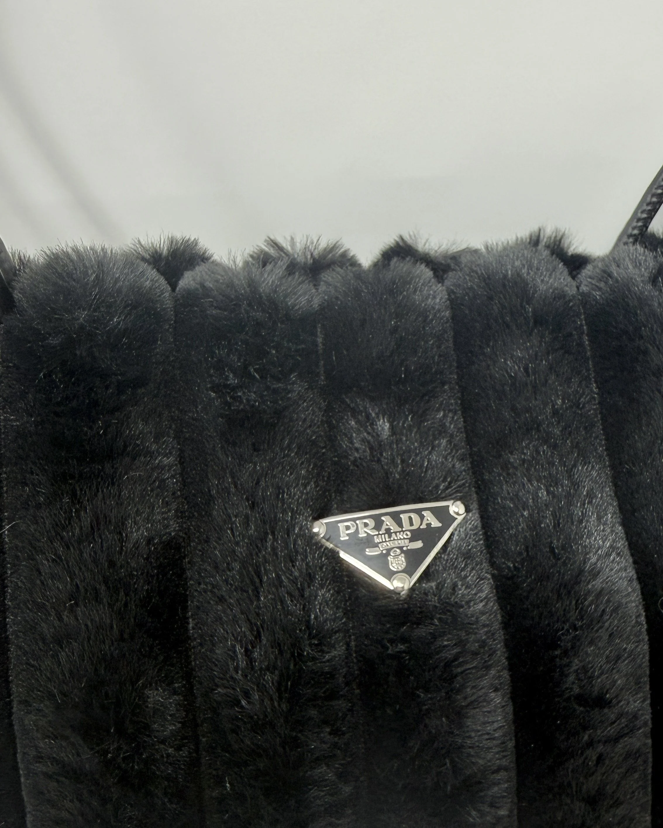 PRADA Beauty VIP Gift - Faux Fur Pleated Tote Bag Makeup Bag (VIP Gift) Shoulder Handbag