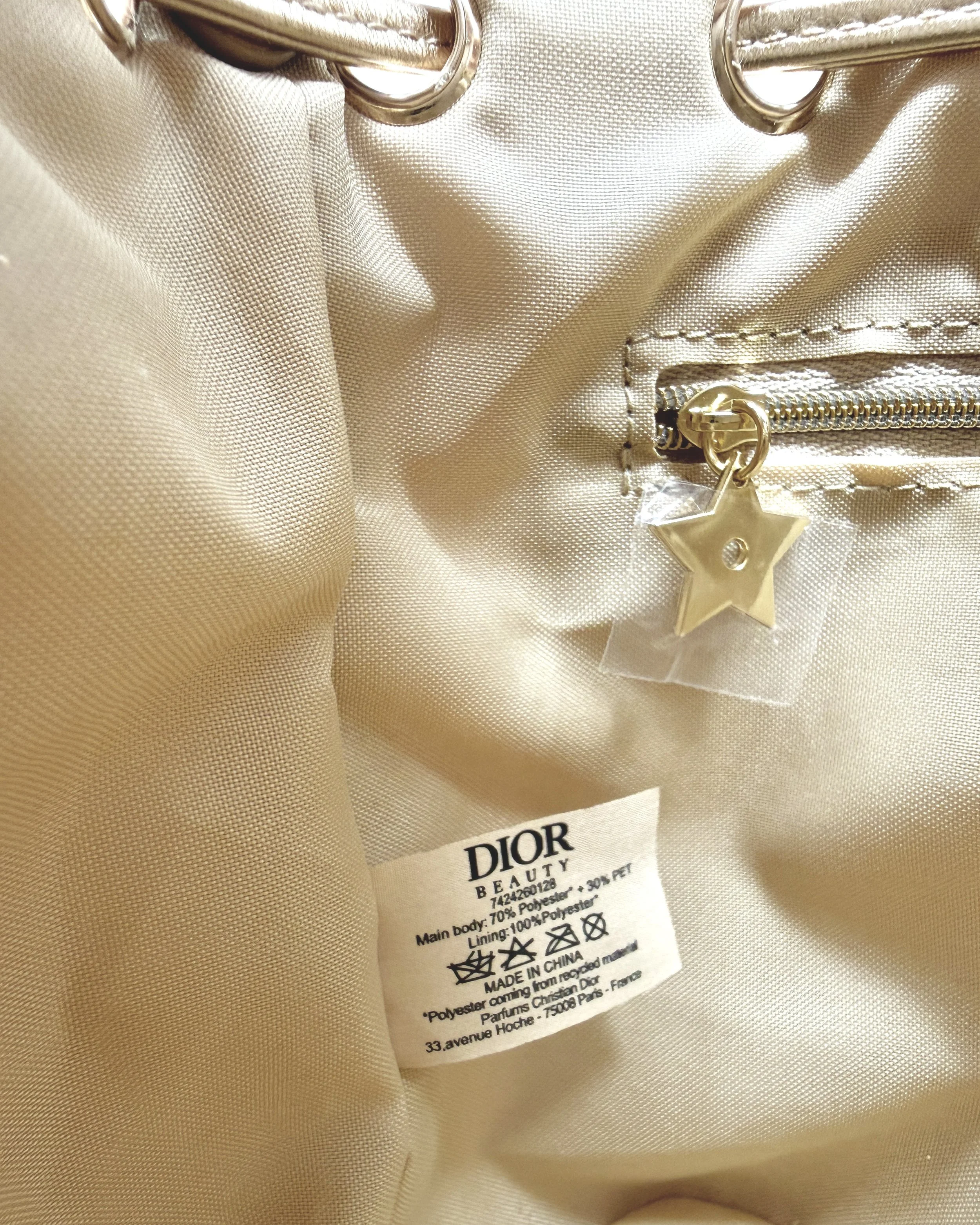 Christian Dior Beauty Golden Logo Makeup Bag on Chain (VIP Gift) Cosmetic Bag