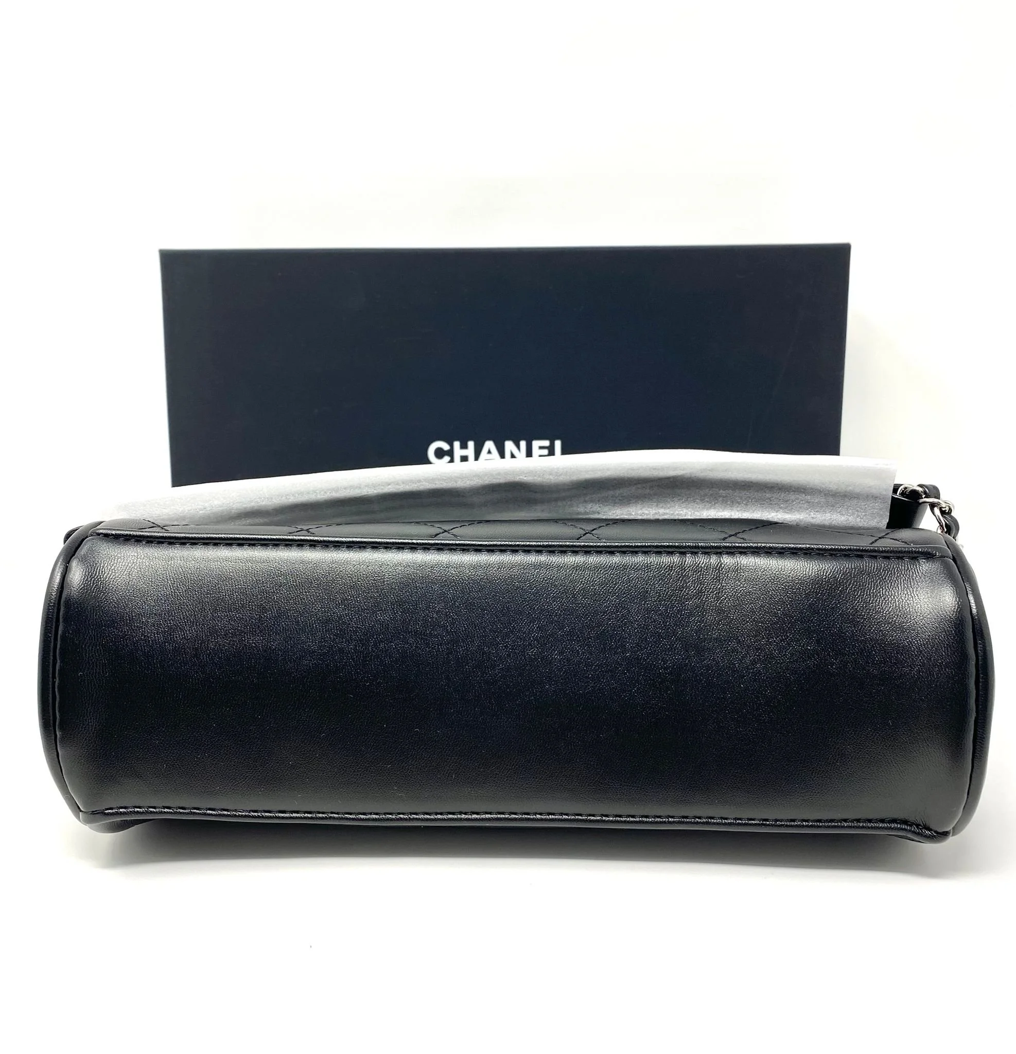 CHANEL Black Quilted Beauty Makeup Bag on Chain VIP Gift With Box Made in France