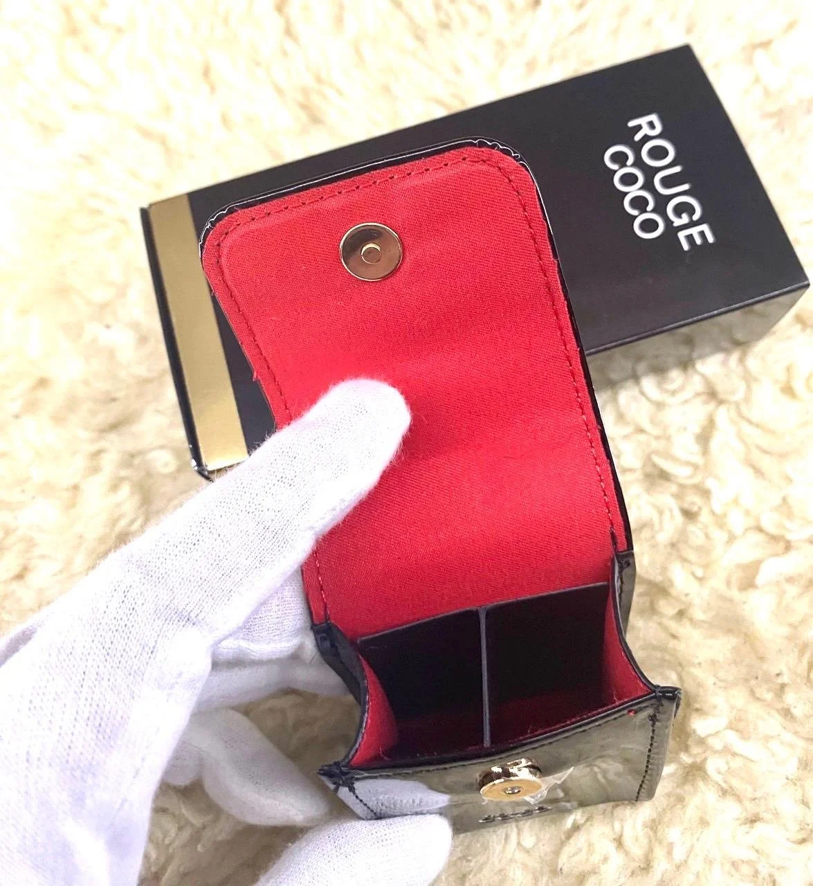 CHANEL Rouge Coco Black Lipstick Pouch/Earbuds Case Limited Edition New with Box (VIP Gift)