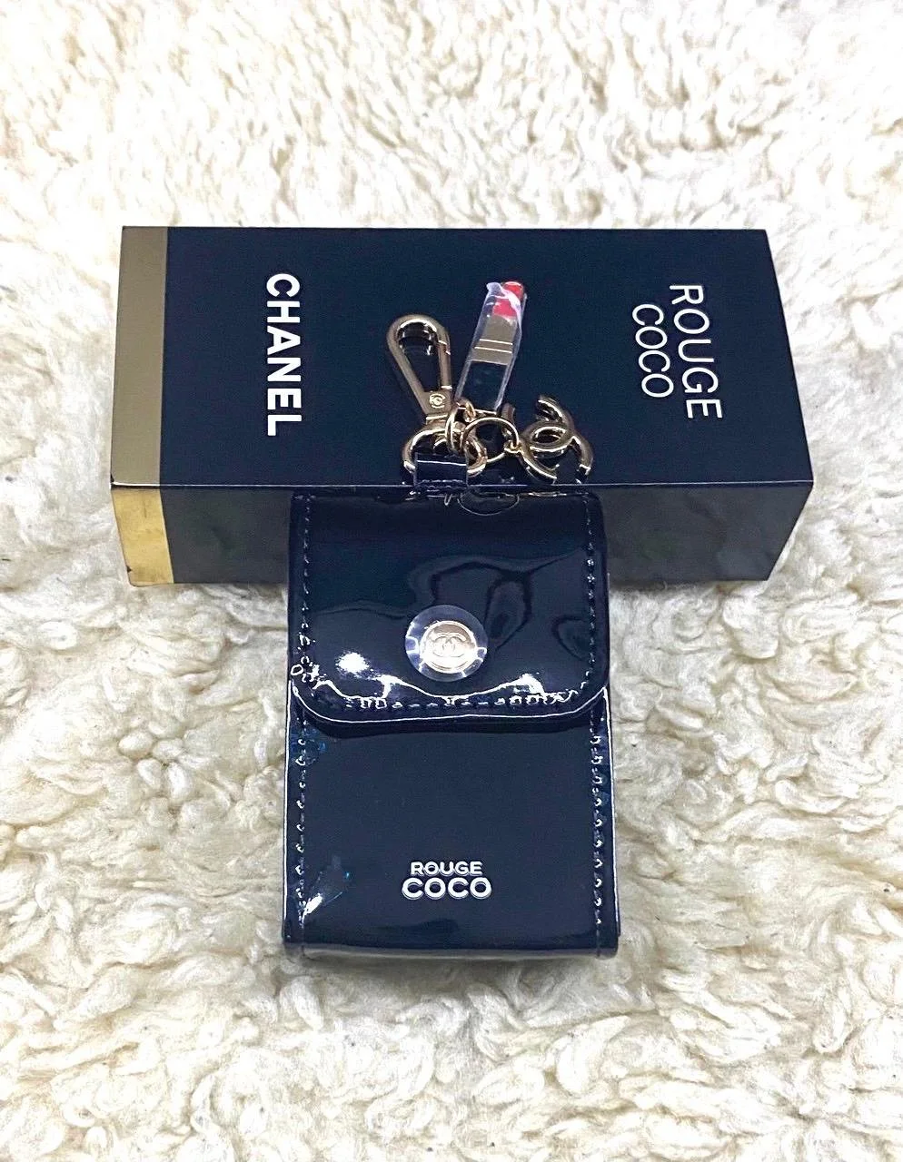 CHANEL Rouge Coco Black Lipstick Pouch/Earbuds Case Limited Edition New with Box (VIP Gift)
