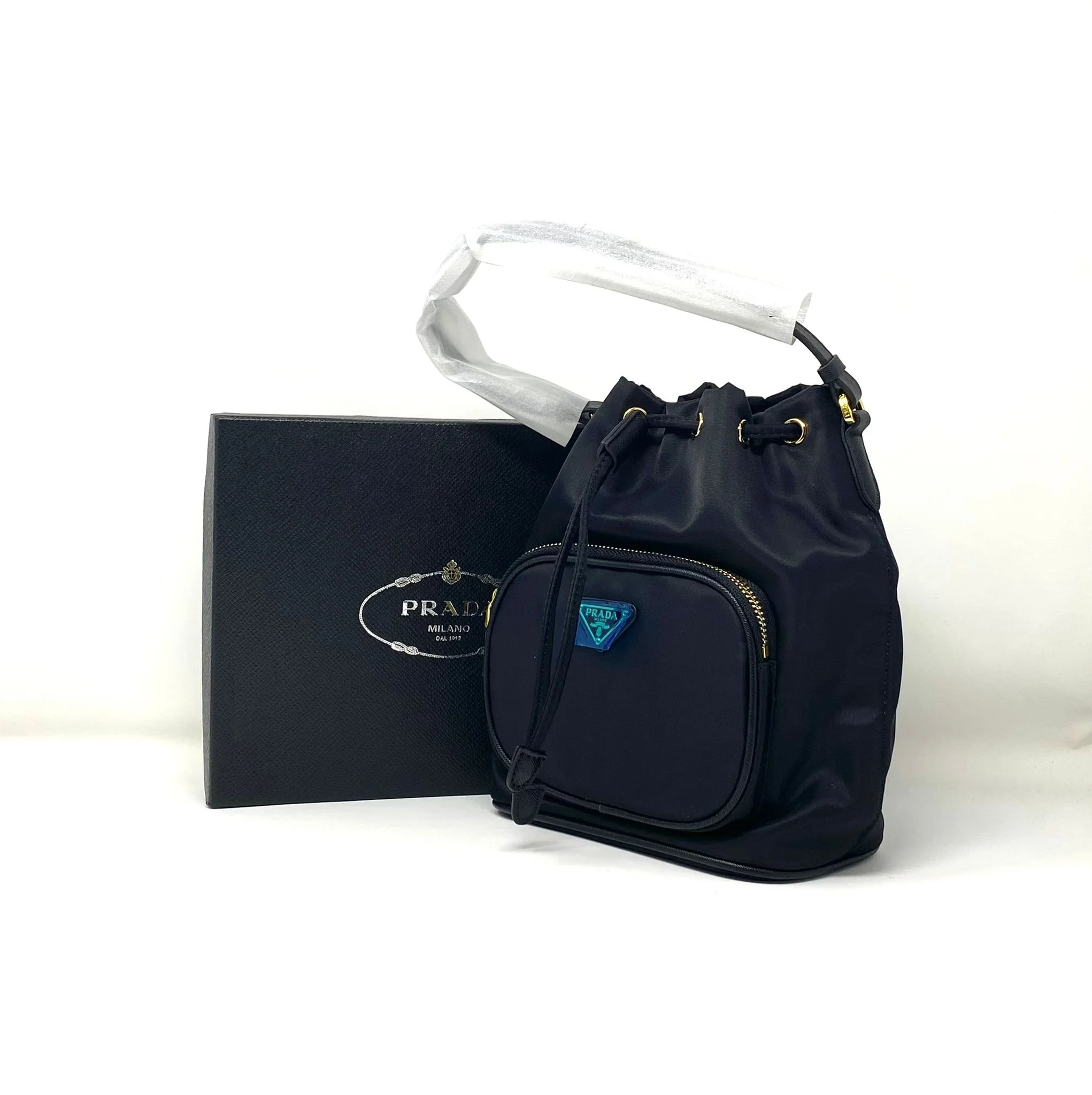 PRADA Beauty Black Nylon Makeup Bag VIP Gift with Box Dust Bag