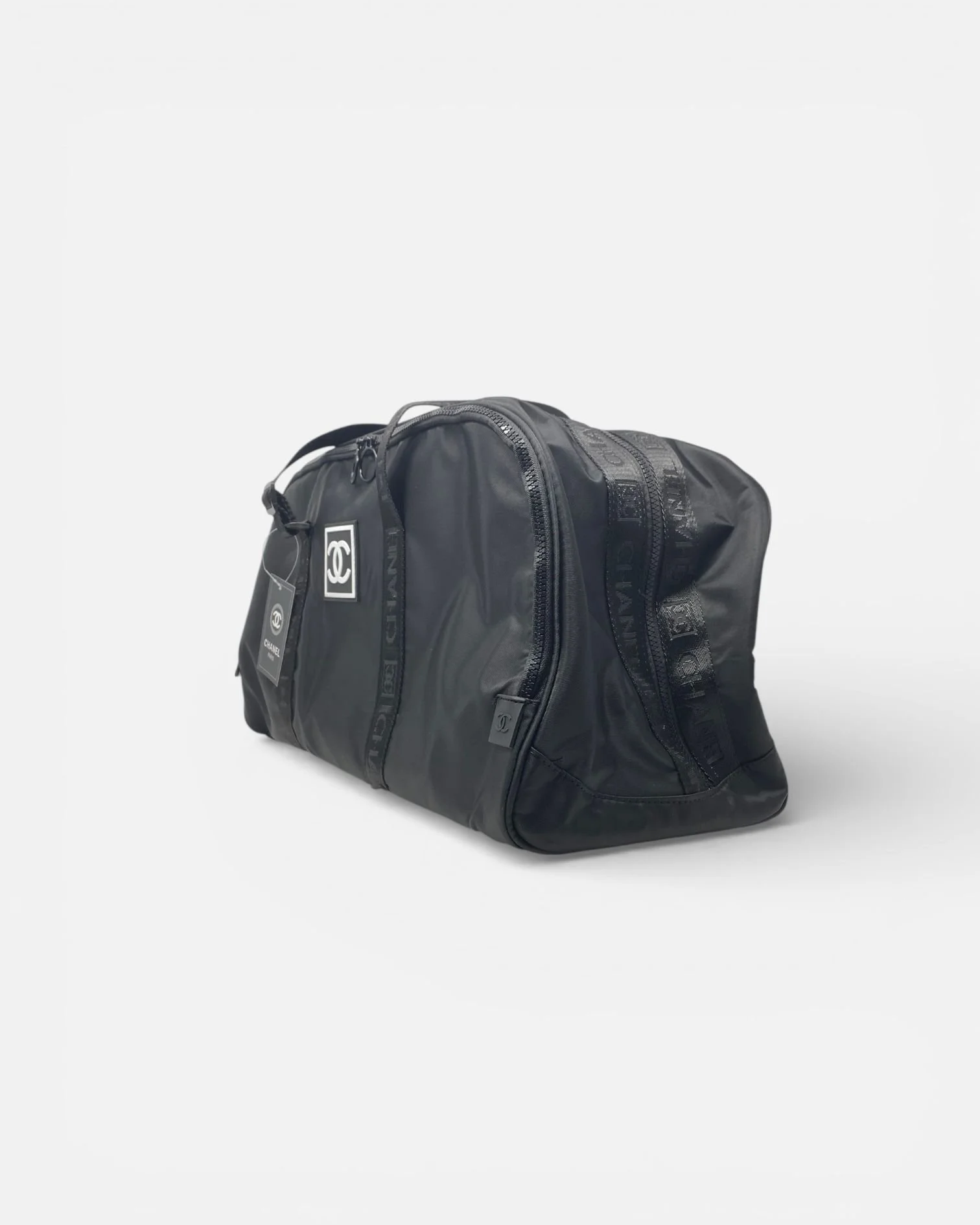 Large CHANEL Beauty Black Nylon Travel Bag / Gym Bag (VIP Gift) Made in Italy