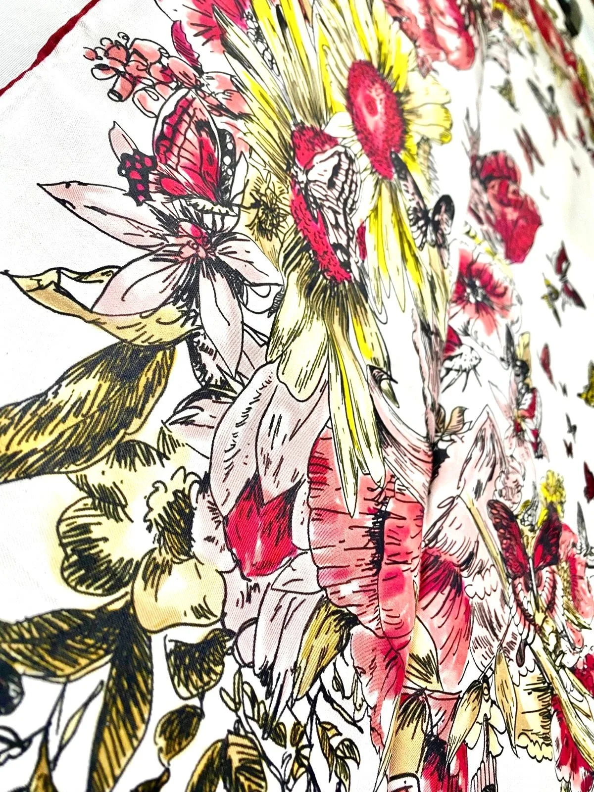 Large Christian Dior Beauty Pink Butterfly Square 100% Silk Scarf (VIP Gift) BNWT with Box