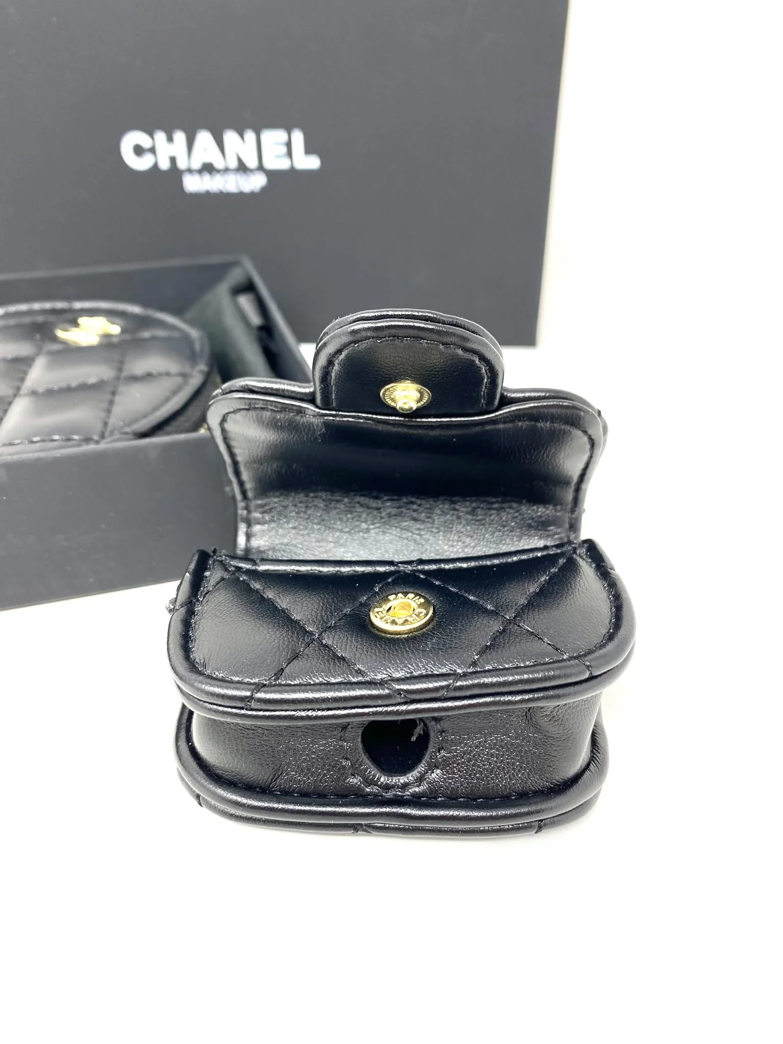 CHANEL Beauty Black Quilted Coin Purse & AirPods Case Set , VIP Gift with Box