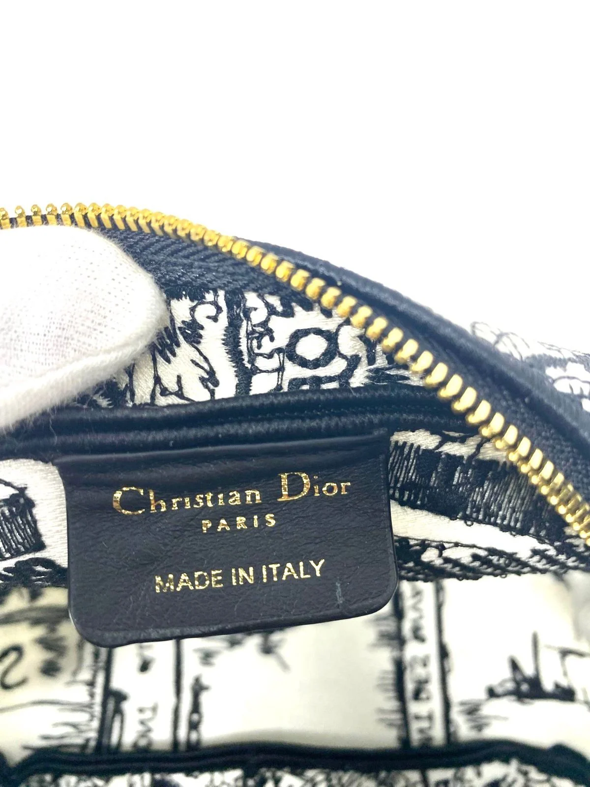 Christian Dior Plan De Paris Canvas Embroidered Makeup Bag (VIP Gift) Travel Cosmetic Bag, with Logo Pouch - Made in Italy