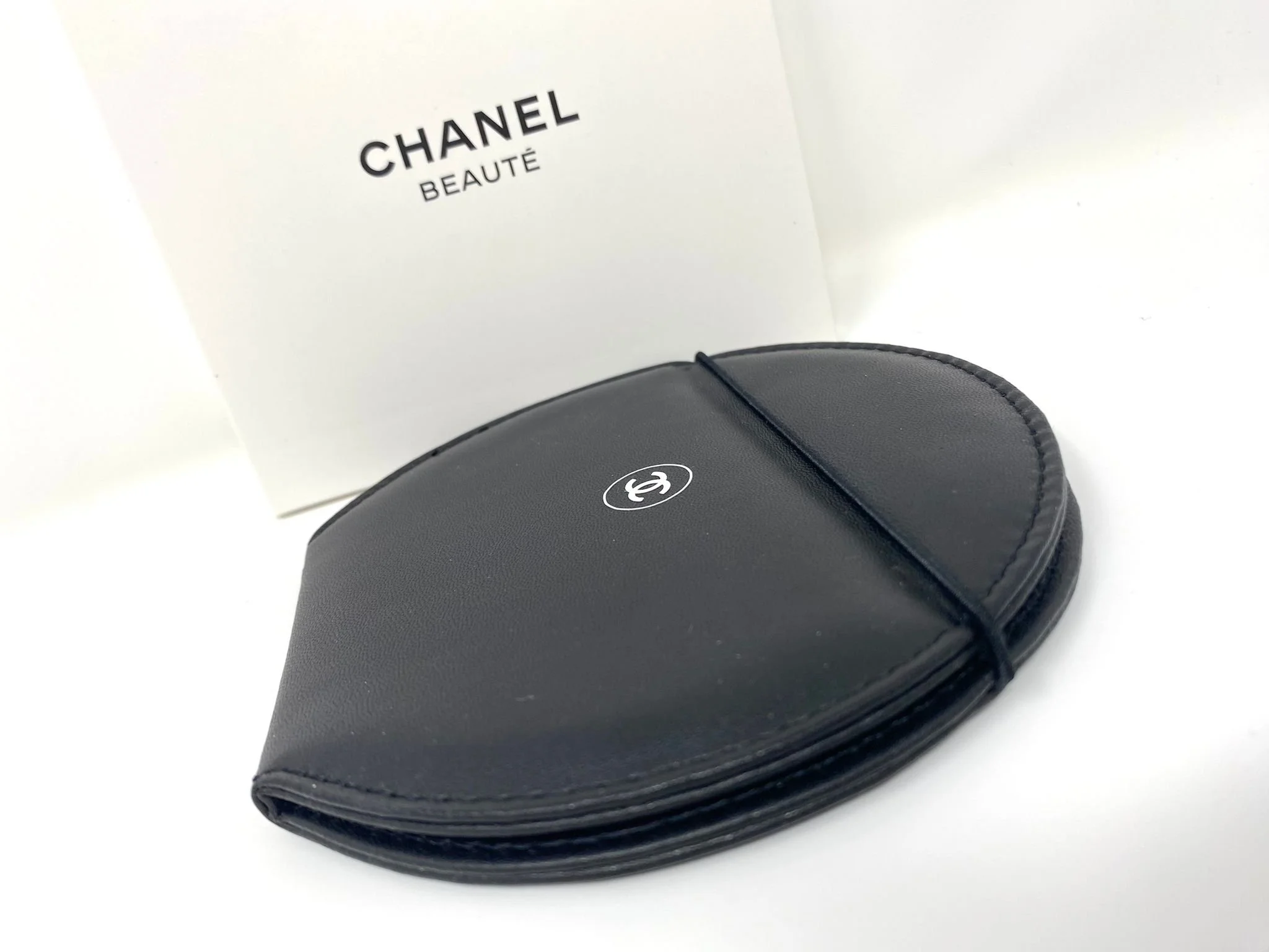 Large CHANEL Black Cosmetic Beauty Makeup Magnifying Mirror with Box (VIP Gift)