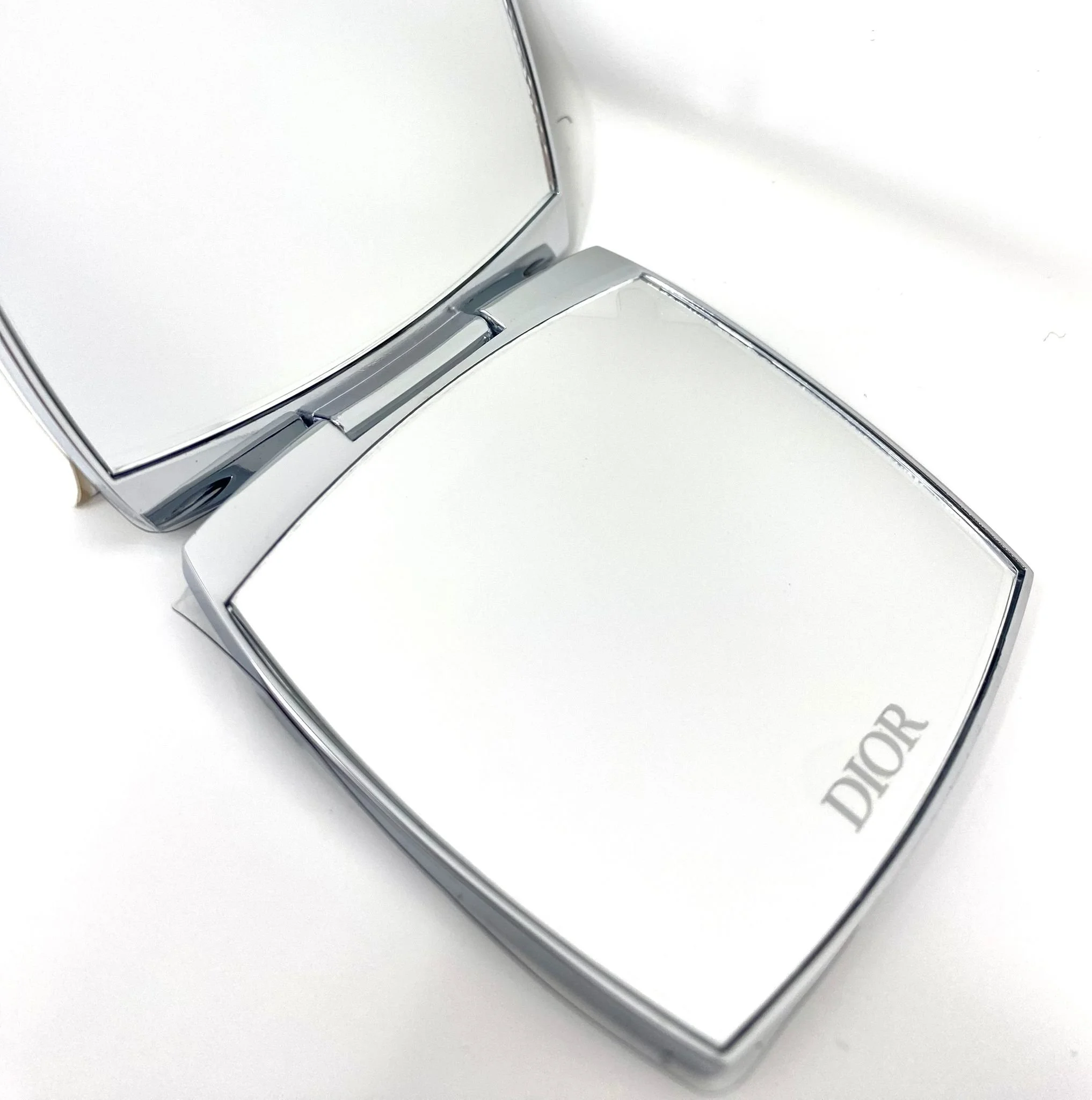Dior Beauty Silver-toned Makeup Square Metal Compact Mirror VIP Gift with Box EliteGiftHouse