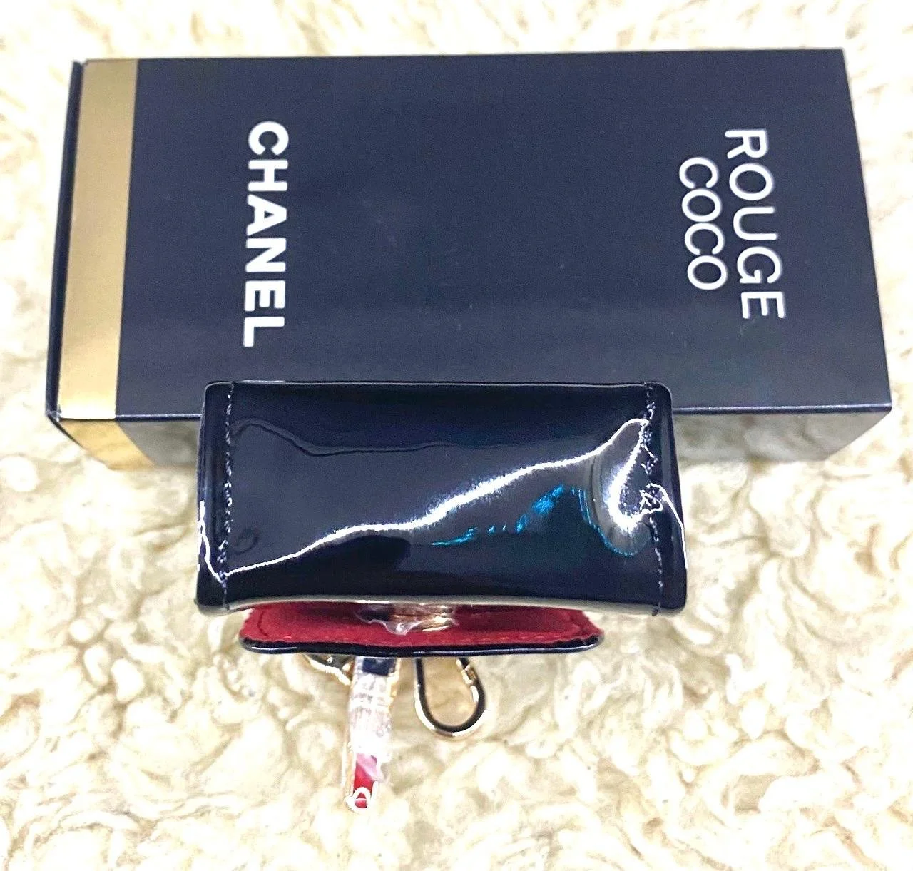 CHANEL Rouge Coco Black Lipstick Pouch/Earbuds Case Limited Edition New with Box (VIP Gift)