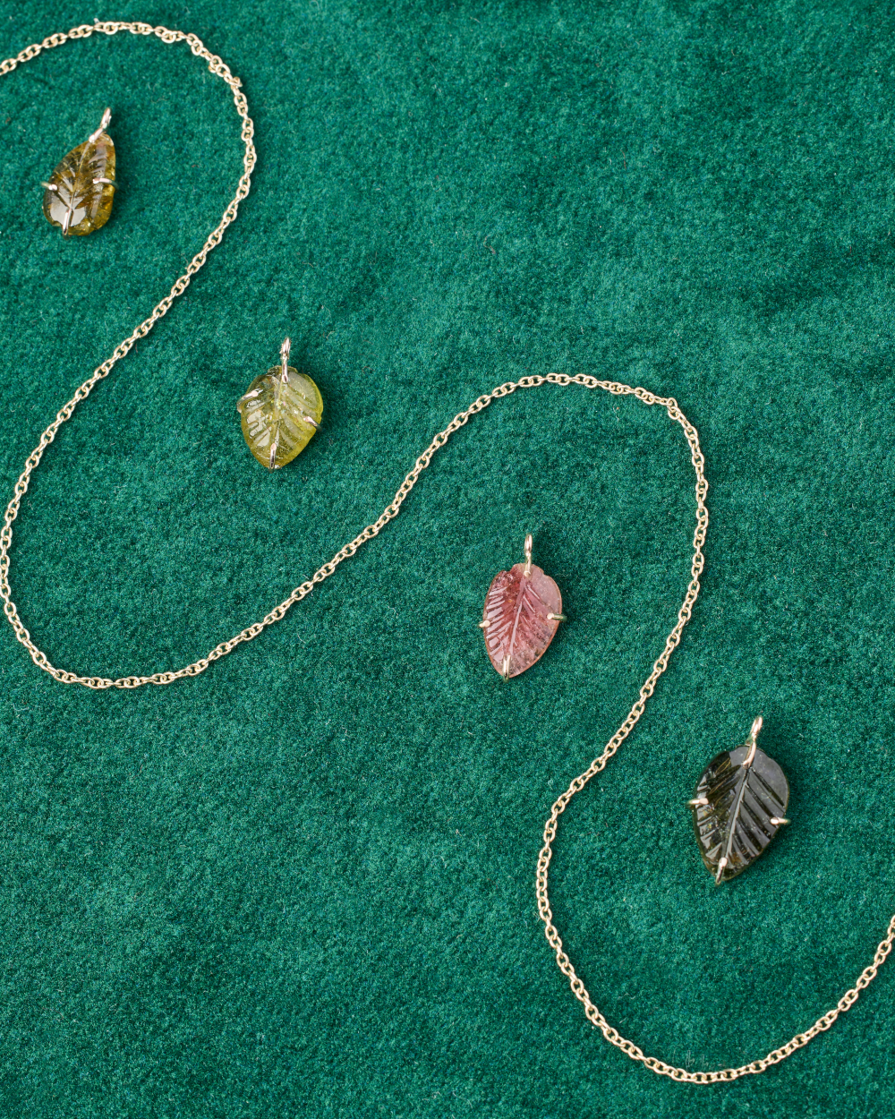 Collana Foglie di Tormalina - Pezzi unici