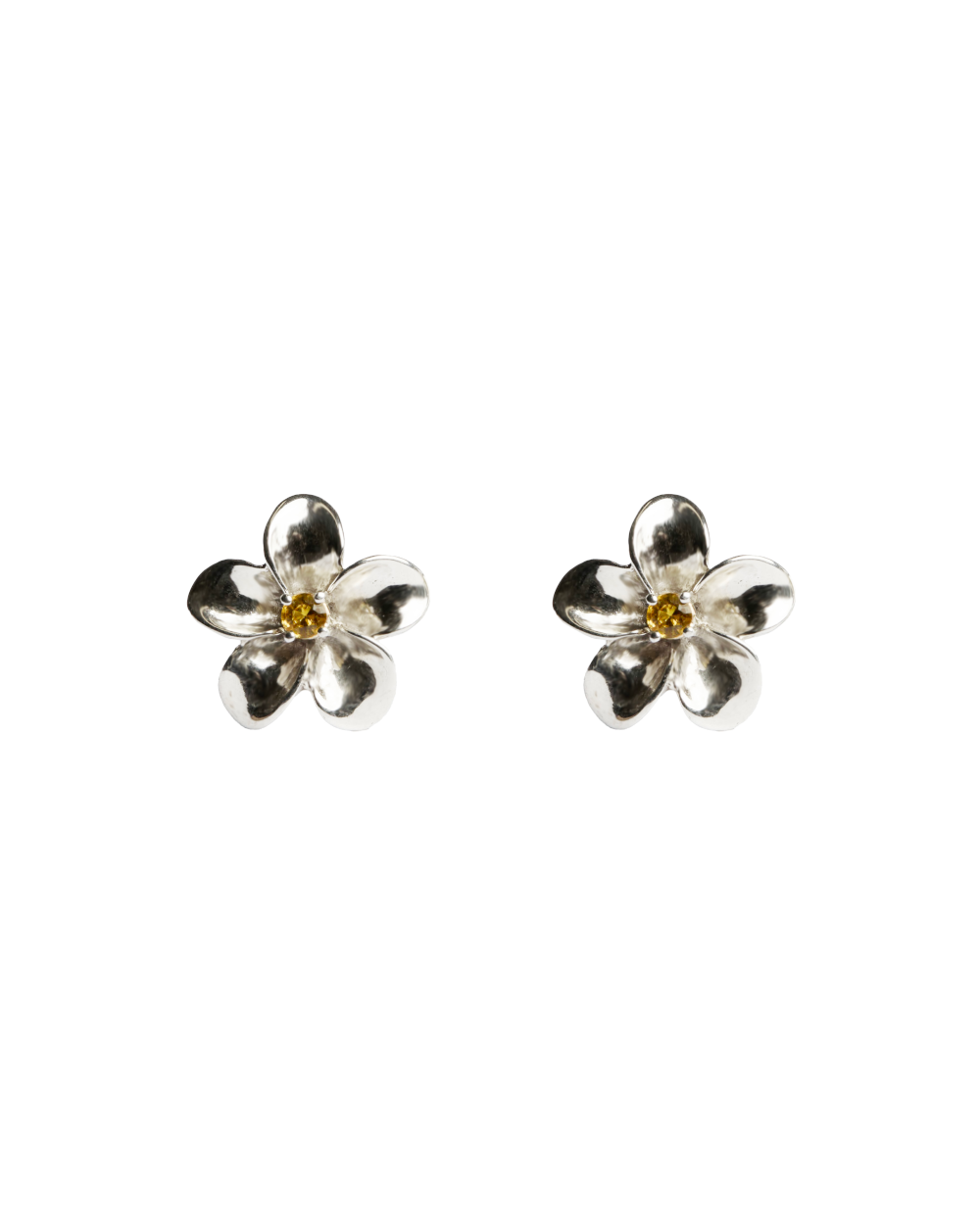 Orecchini Plumeria con Zaffiro giallo