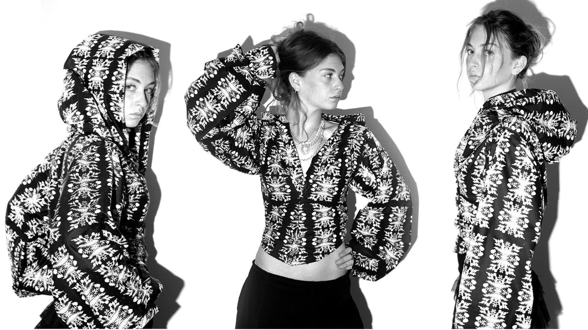 Concept jacket for FMP project , made from screen printed fabric from my floral designs