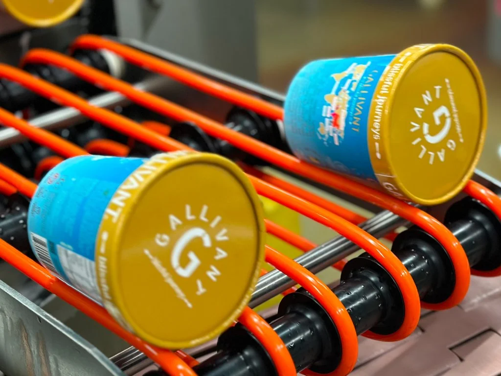 Pints at the manufacturing facility