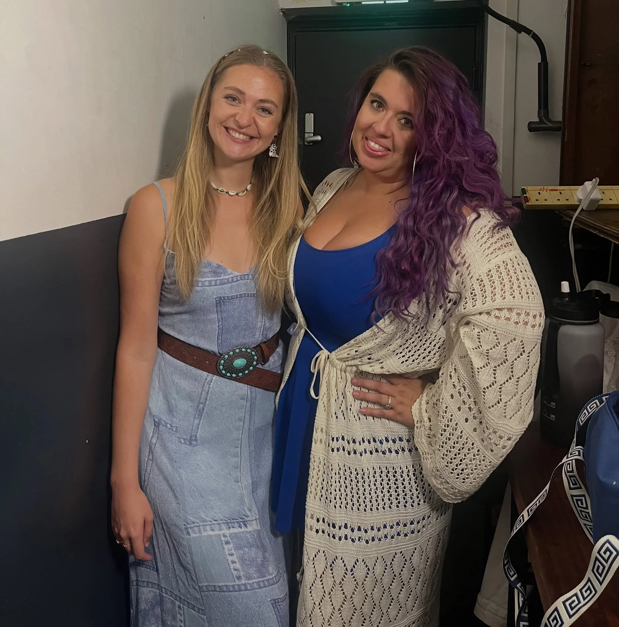 Louise Parker, Essex country-pop singer-songwriter, pictured backstage after a live music performance
