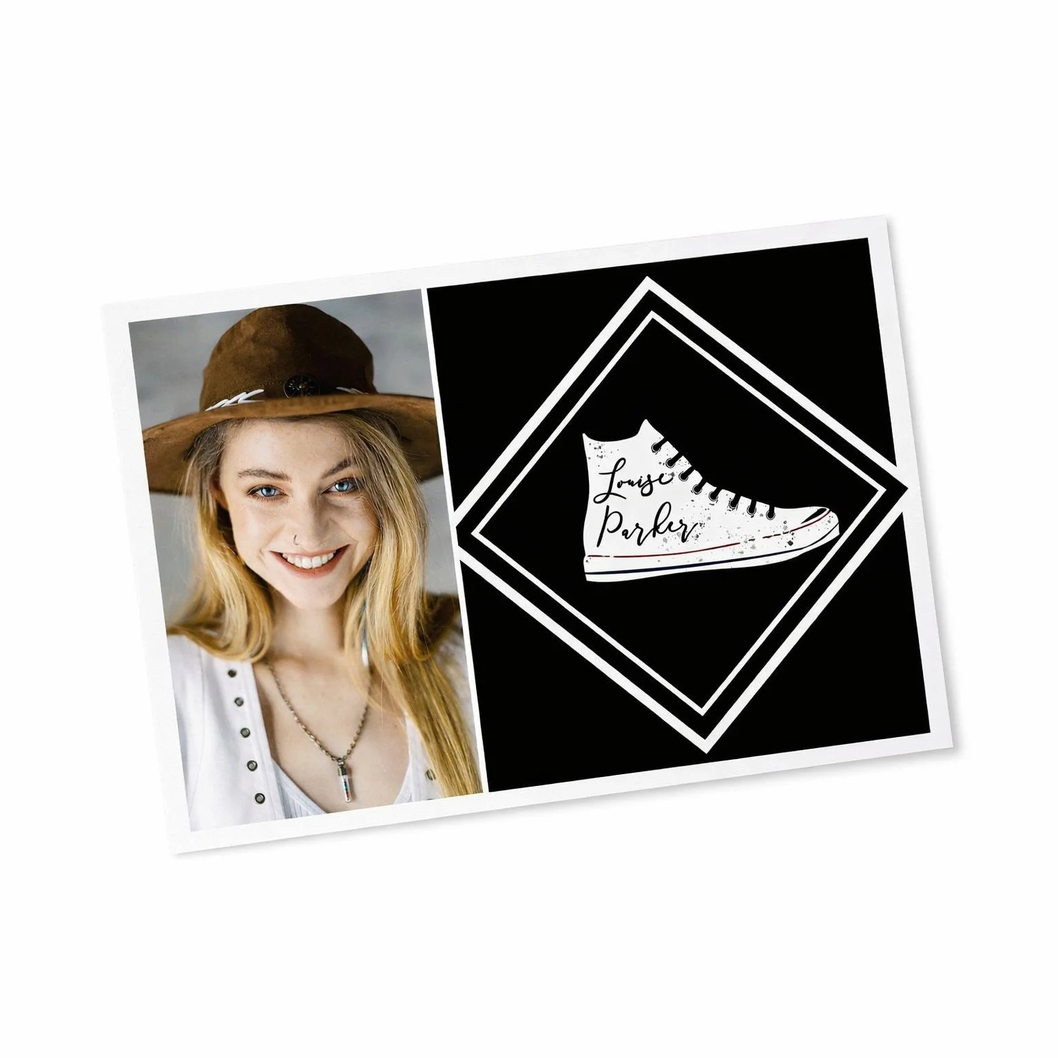 handwritten personalised postcard from UK country-pop artist Louise Parker.