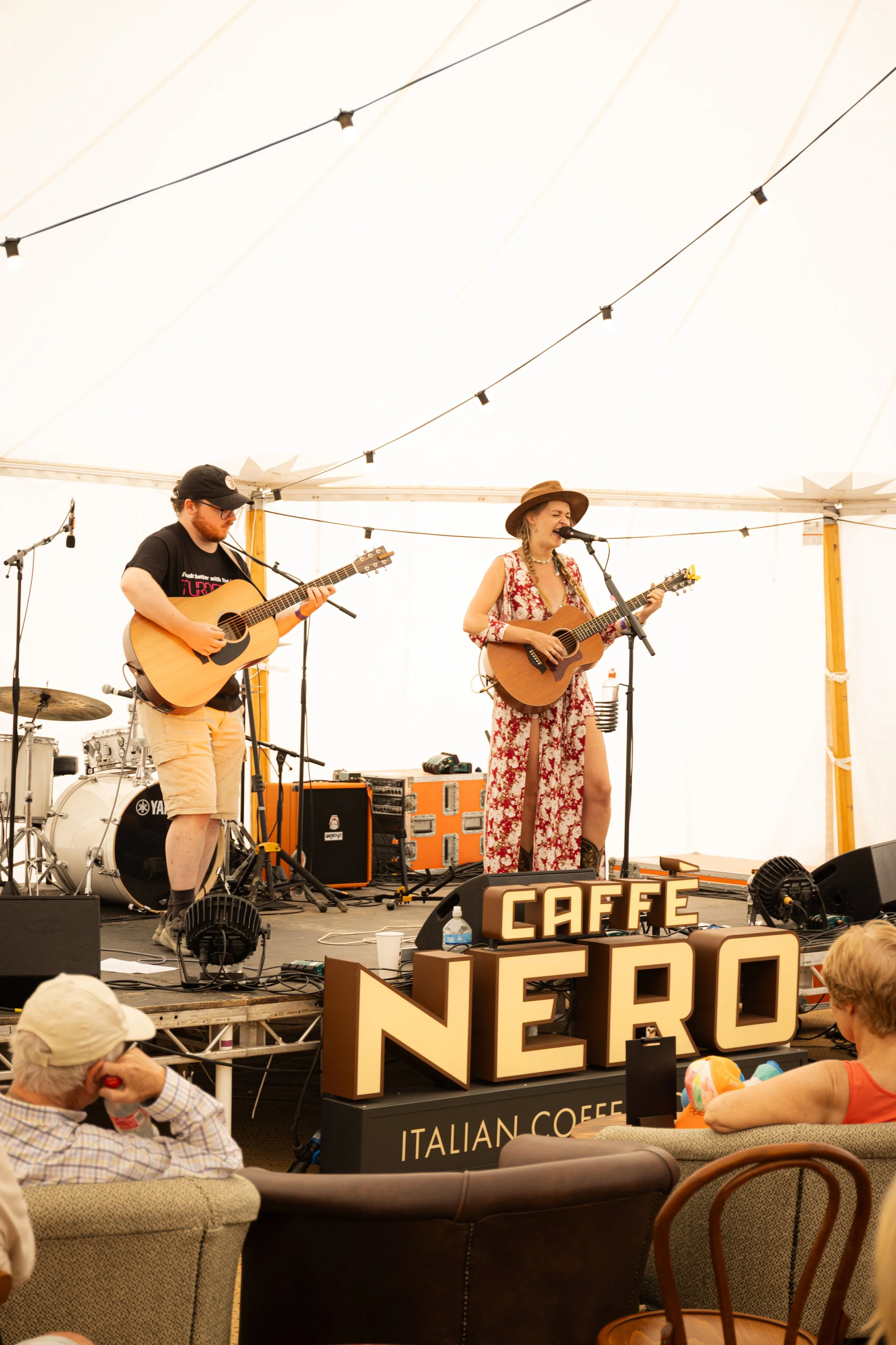 Louise Parker performing live at a country-pop gig in Essex