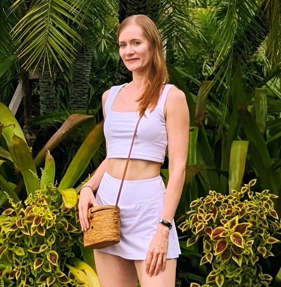 Woman wearing Shiva Urban's handmade mini oval crossbody bags