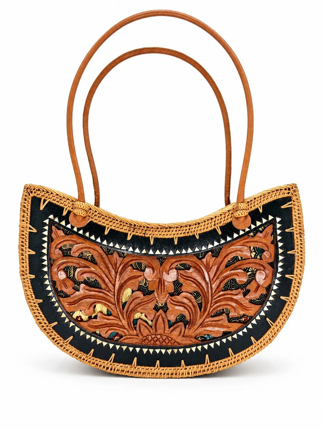 Lovely Leaves - Teak Floral Handbag