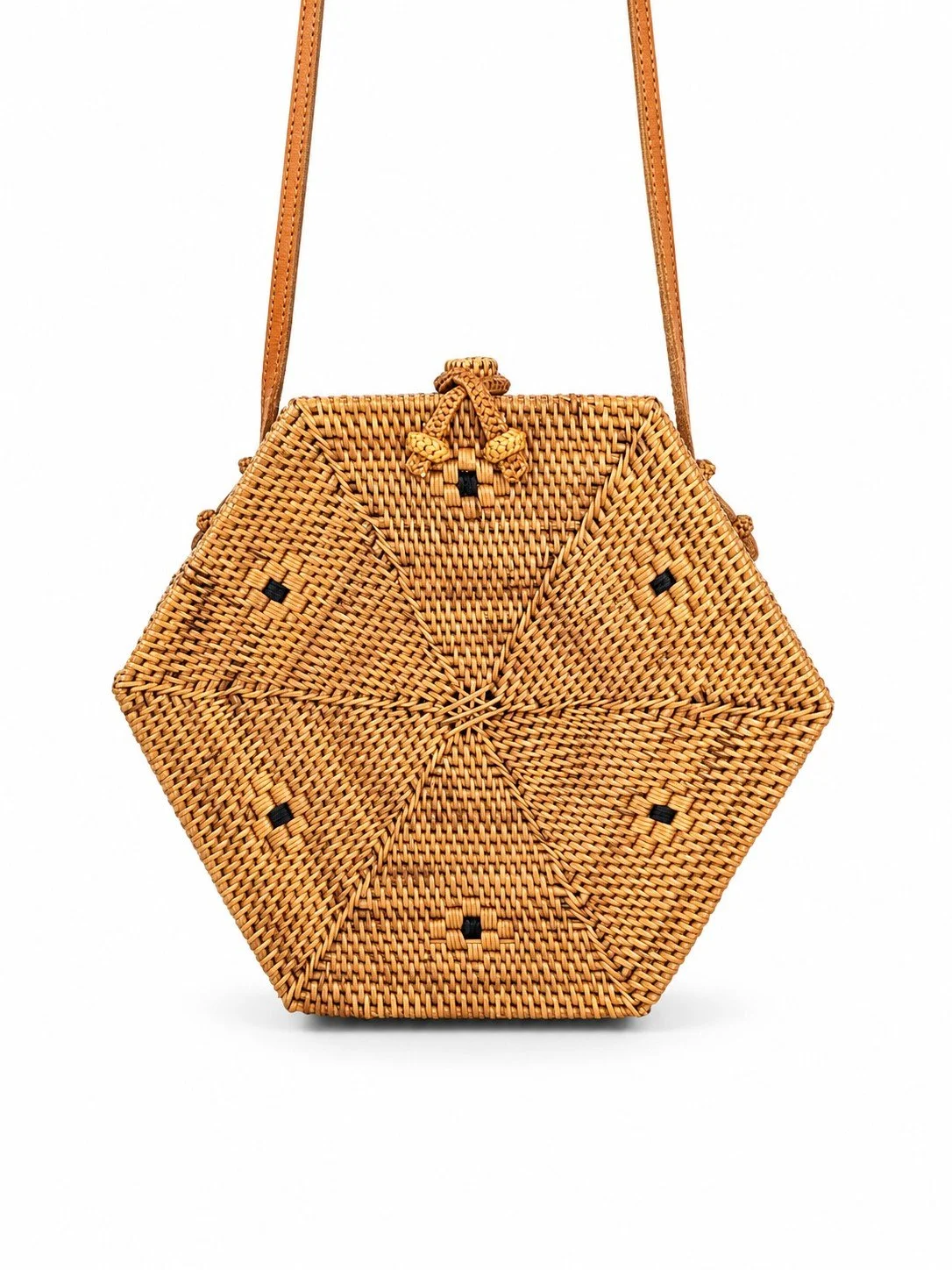 Rattan Rhapsody - Hexagon Rattan Crossbody