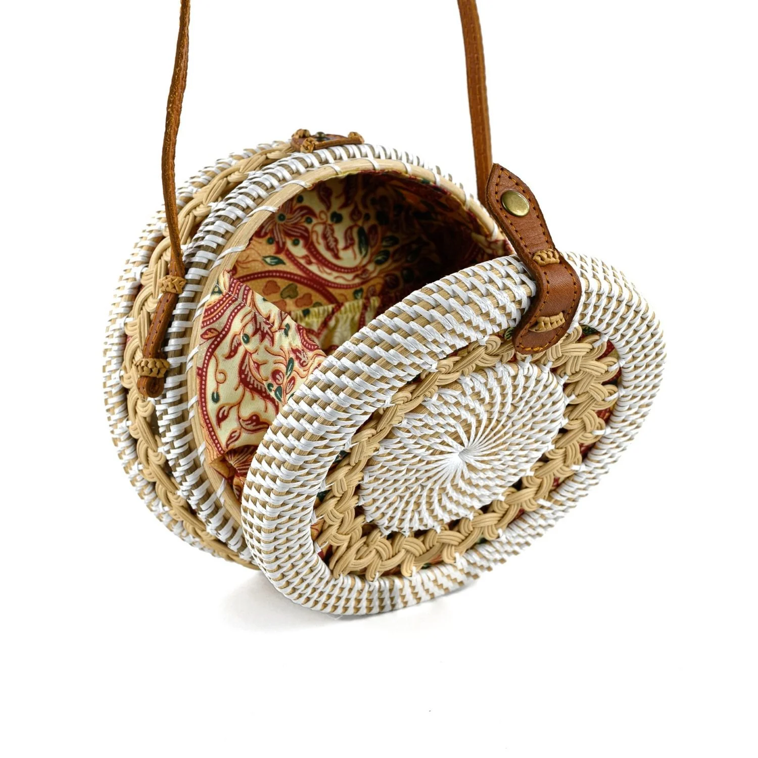 Twisted Vines White - Round Rattan Shoulder Bag.jpg