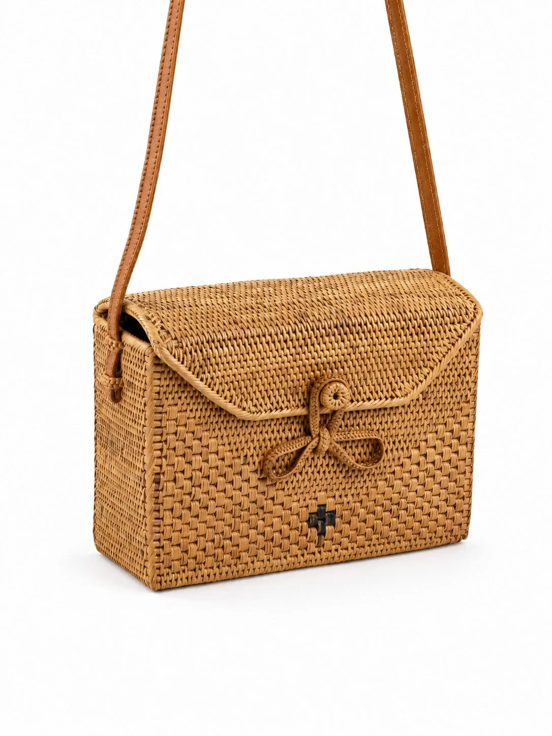 Retro Rattan rectangle rattan crossbody side view