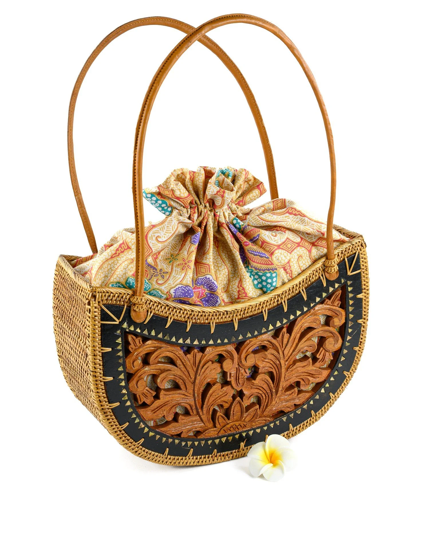 Lovely Leaves - Wicker Purse Hand Carved Teak Wood Peach.jpg
