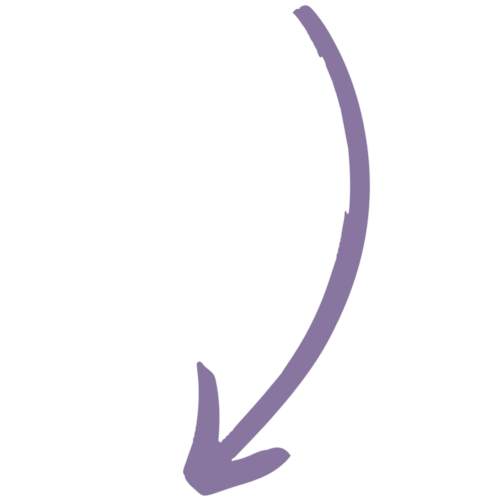 Black arrow pointing downward with purple outline.