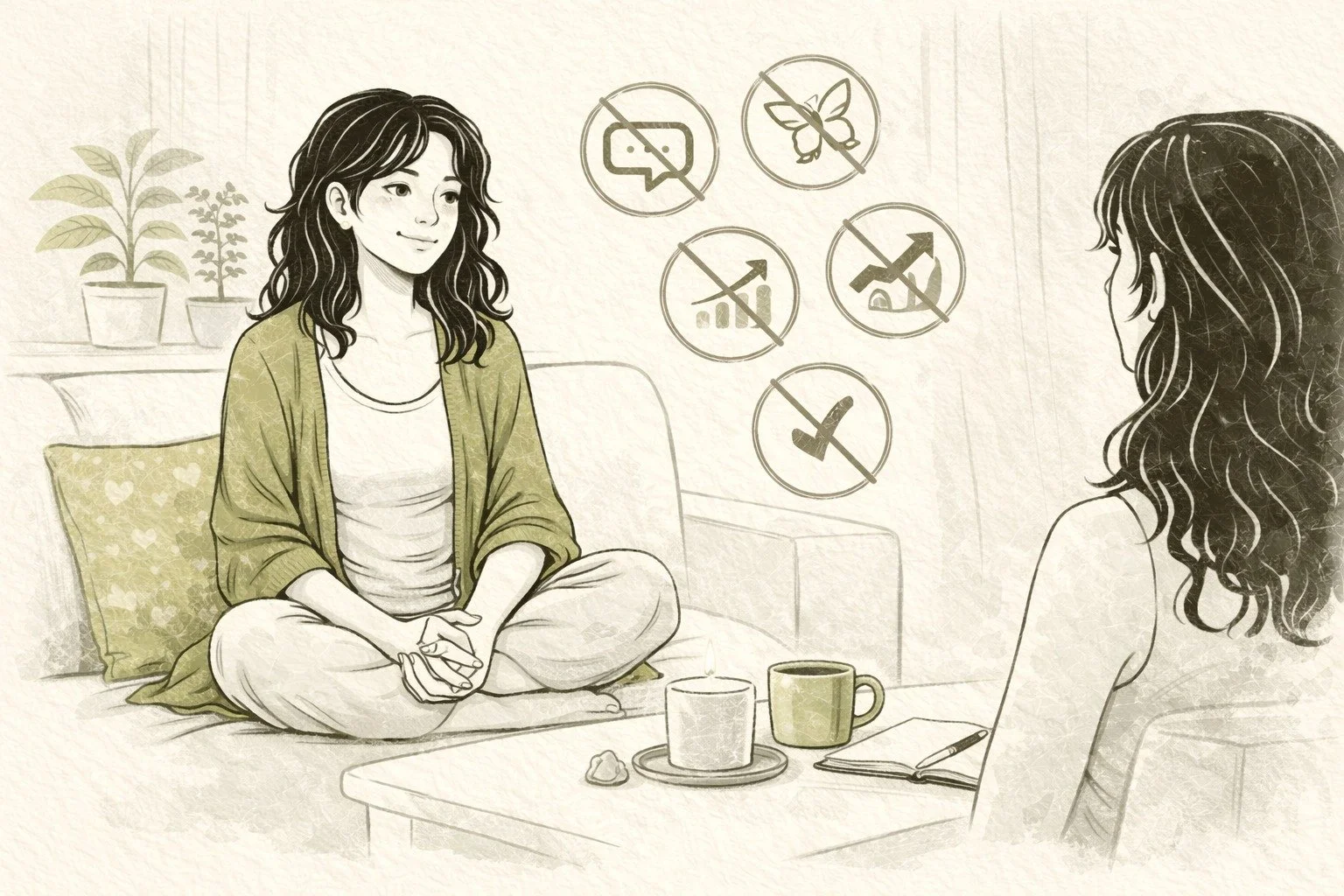 Therapy and conversation in calm space