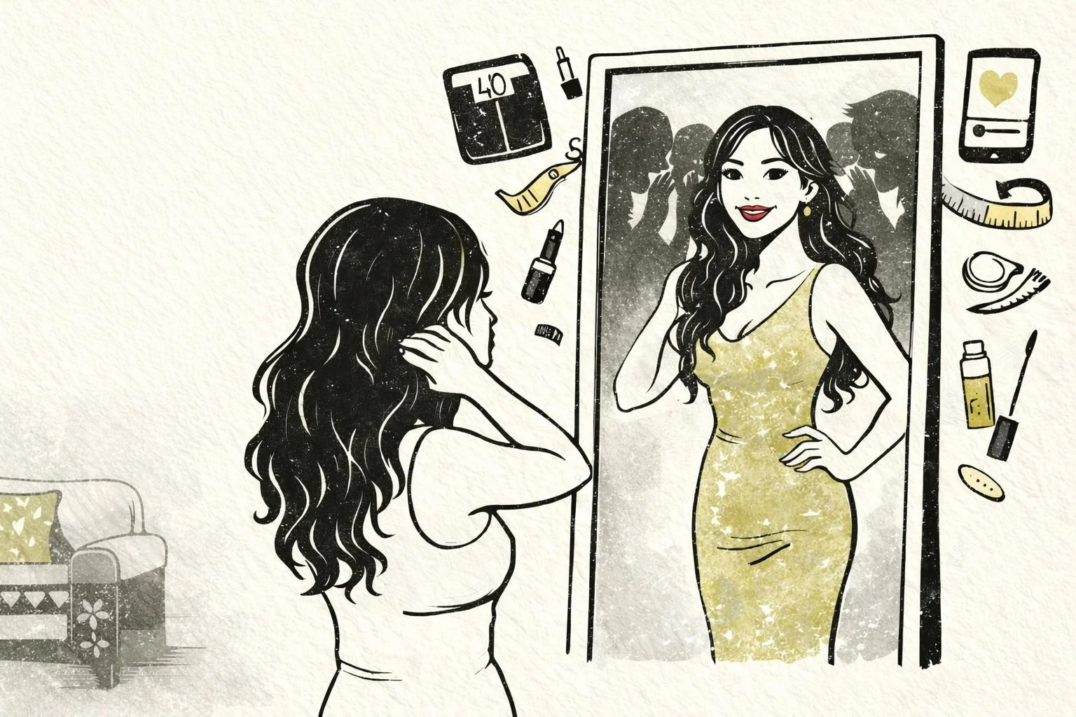 Societal expectations in the mirror reflection