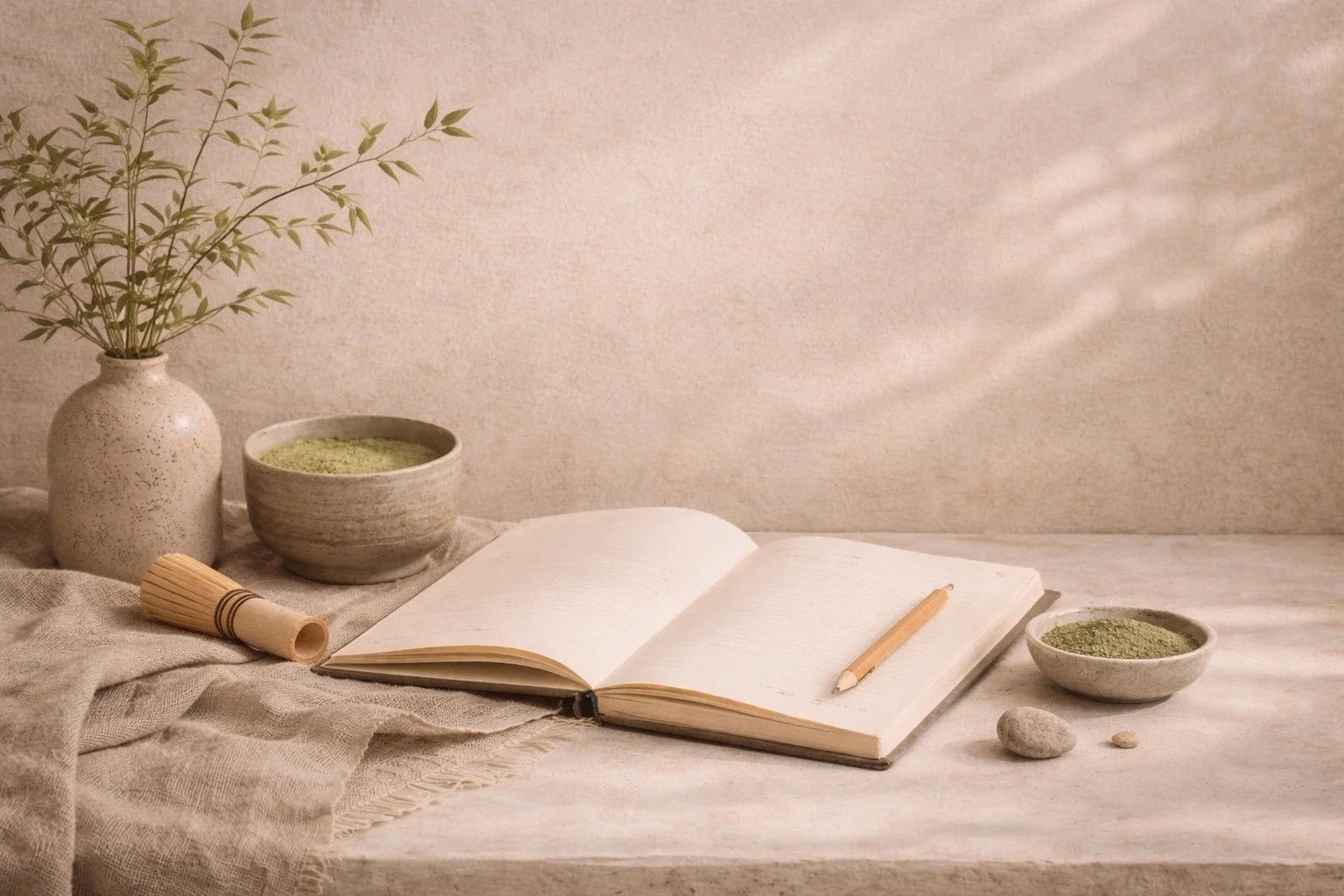Natural harmony: matcha and simplicity