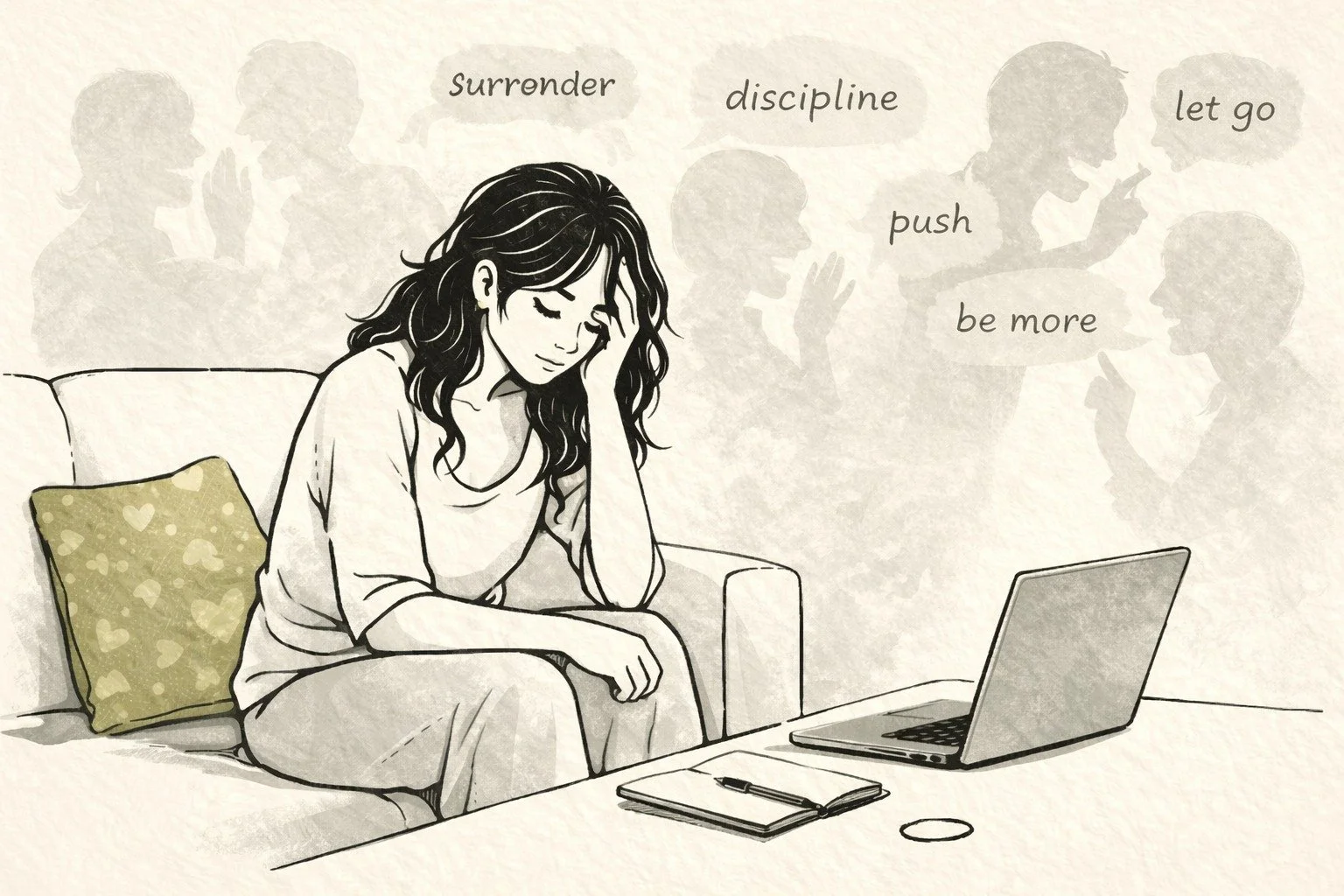 Contemplation amidst silent whispers