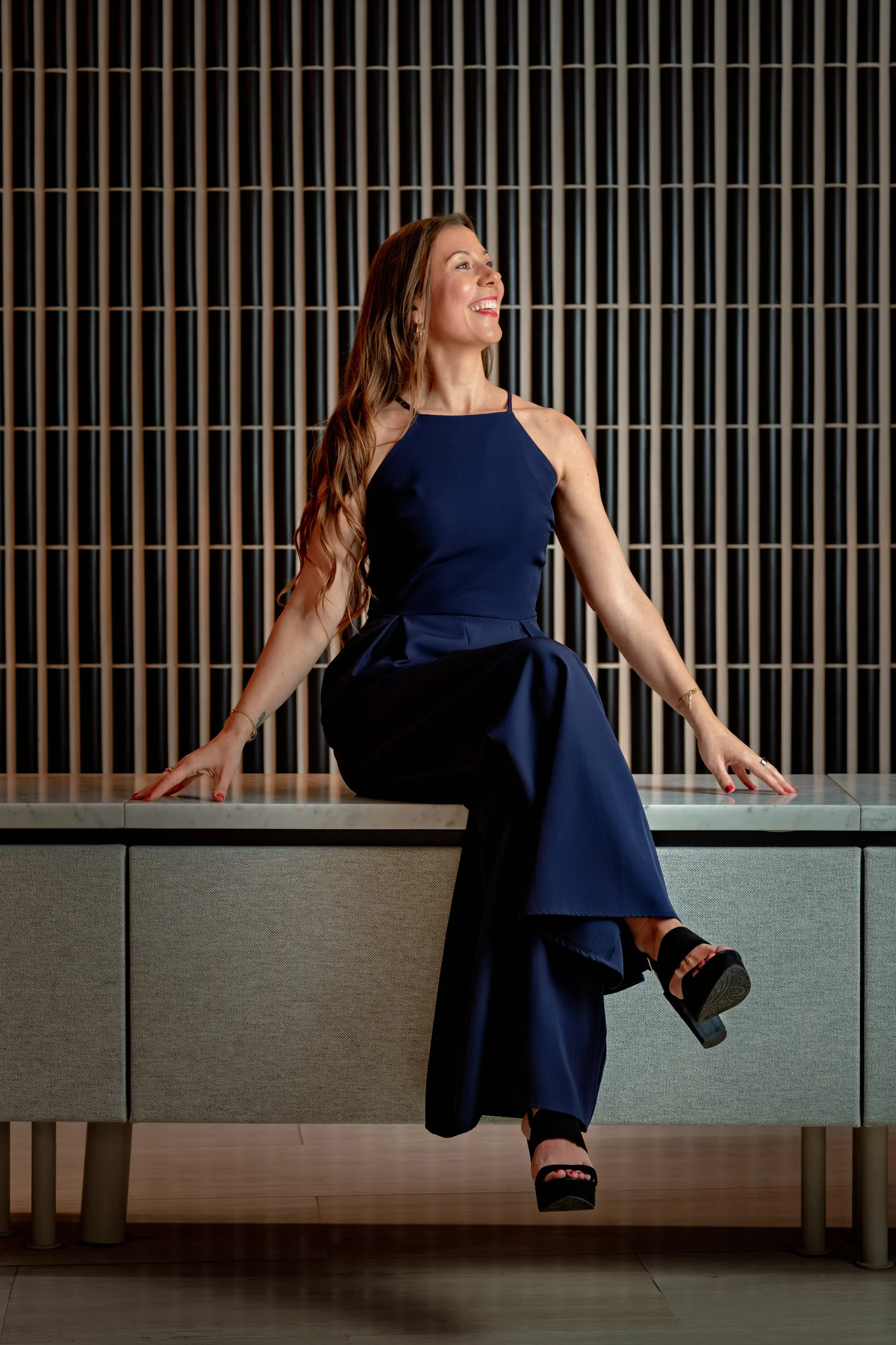 Event host Vilma Tammilehto smiling