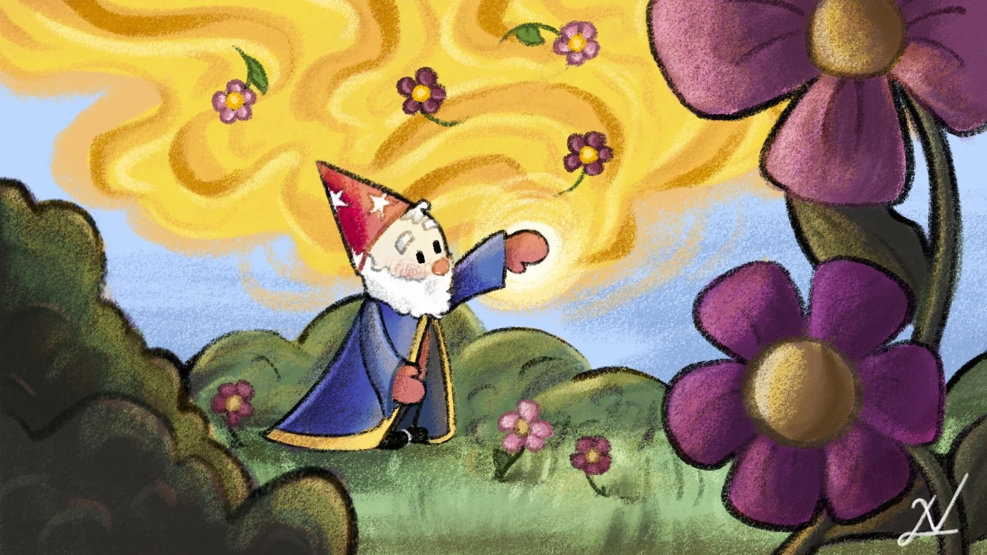 "Picking Flowers" Digital Illustration and Animation-2026